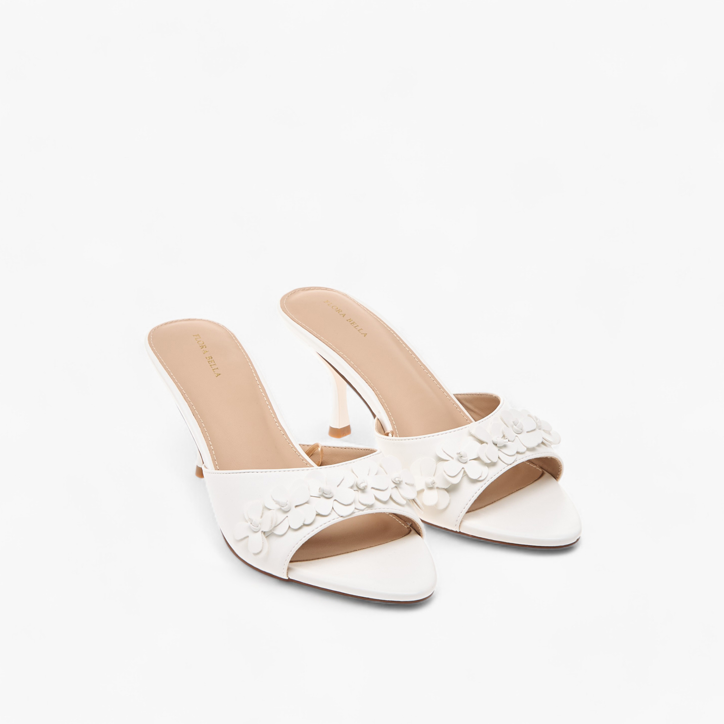 Flora Bella Floral Applique Slip-On Sandals with Flared Heels-women-shoes-sandals-heeled-image-1