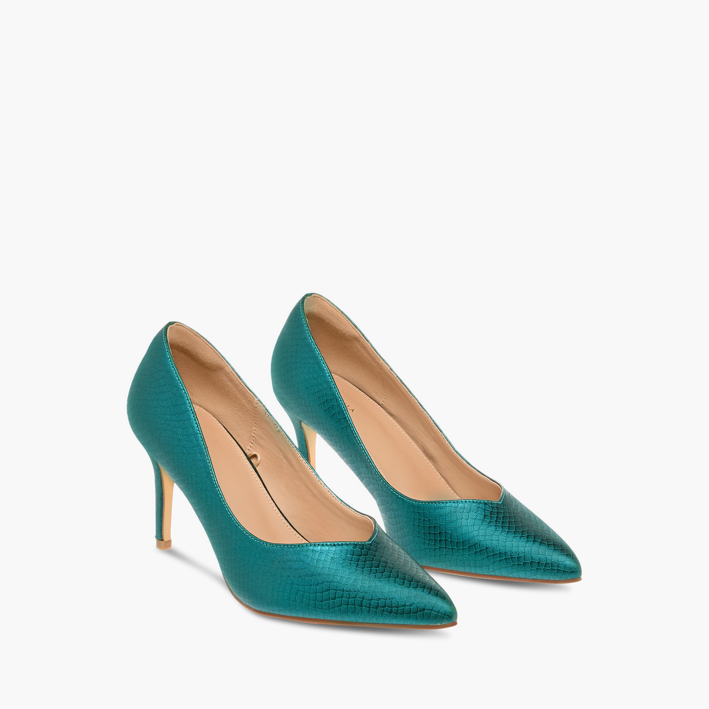 Flora Bella Textured Slip-On Pumps with Stiletto Heels-women-shoes-heels-image-1