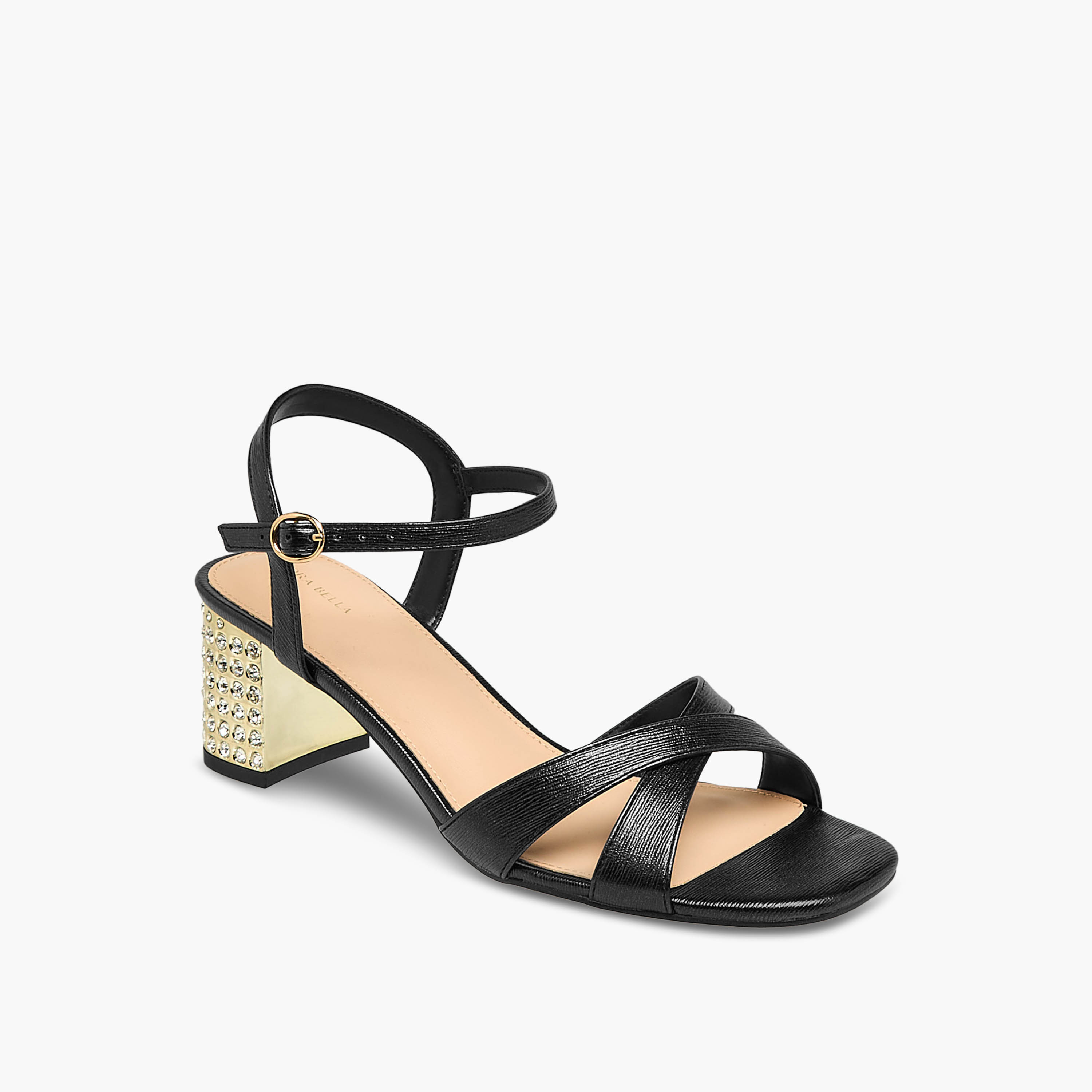 صندل بكعب عريض وتزيينات للنساء من فلورا بيلا-women-shoes-sandals-heeled-image-2