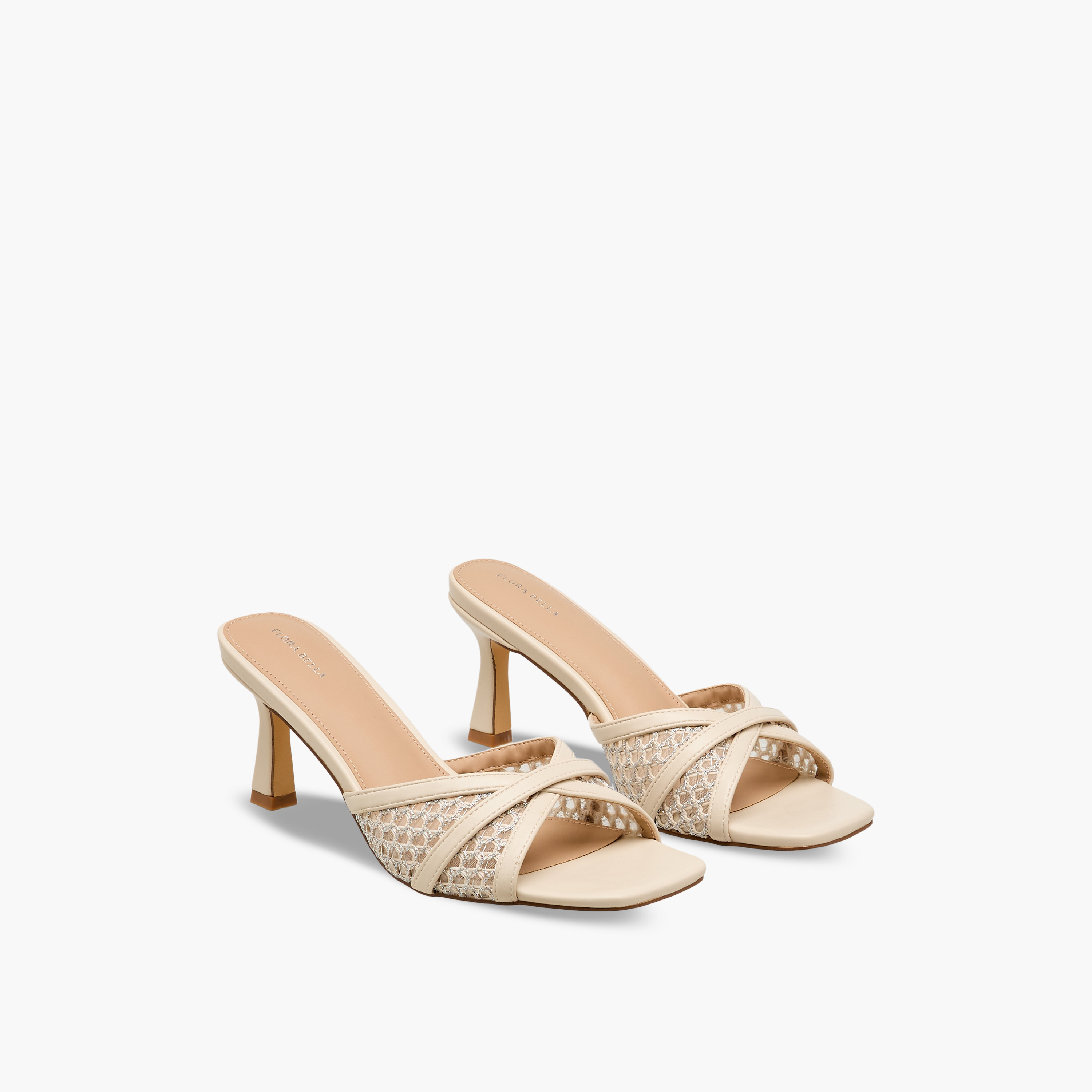 Flora Bella Solid Cross Strap Slip-On Sandals with Flared Heels-women-shoes-sandals-heeled-image-1