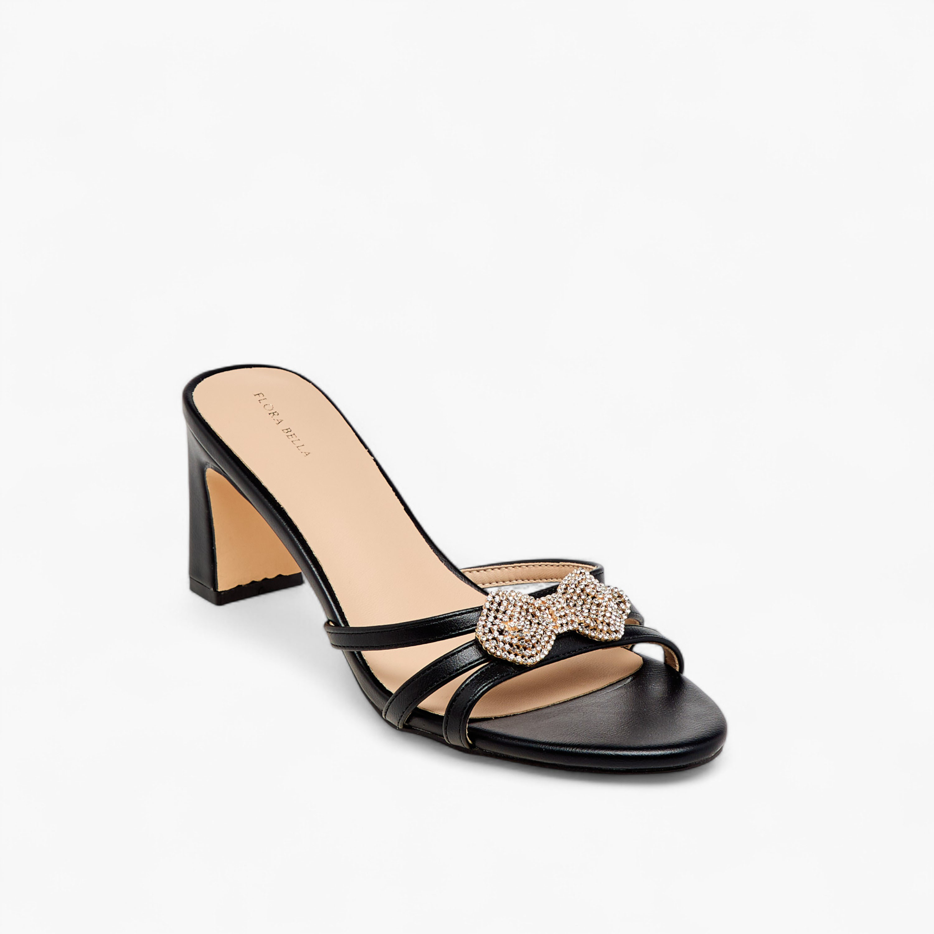 Flora Bella Bow Embellished Slip-On Sandals with Block Heel-women-shoes-sandals-heeled-image-2