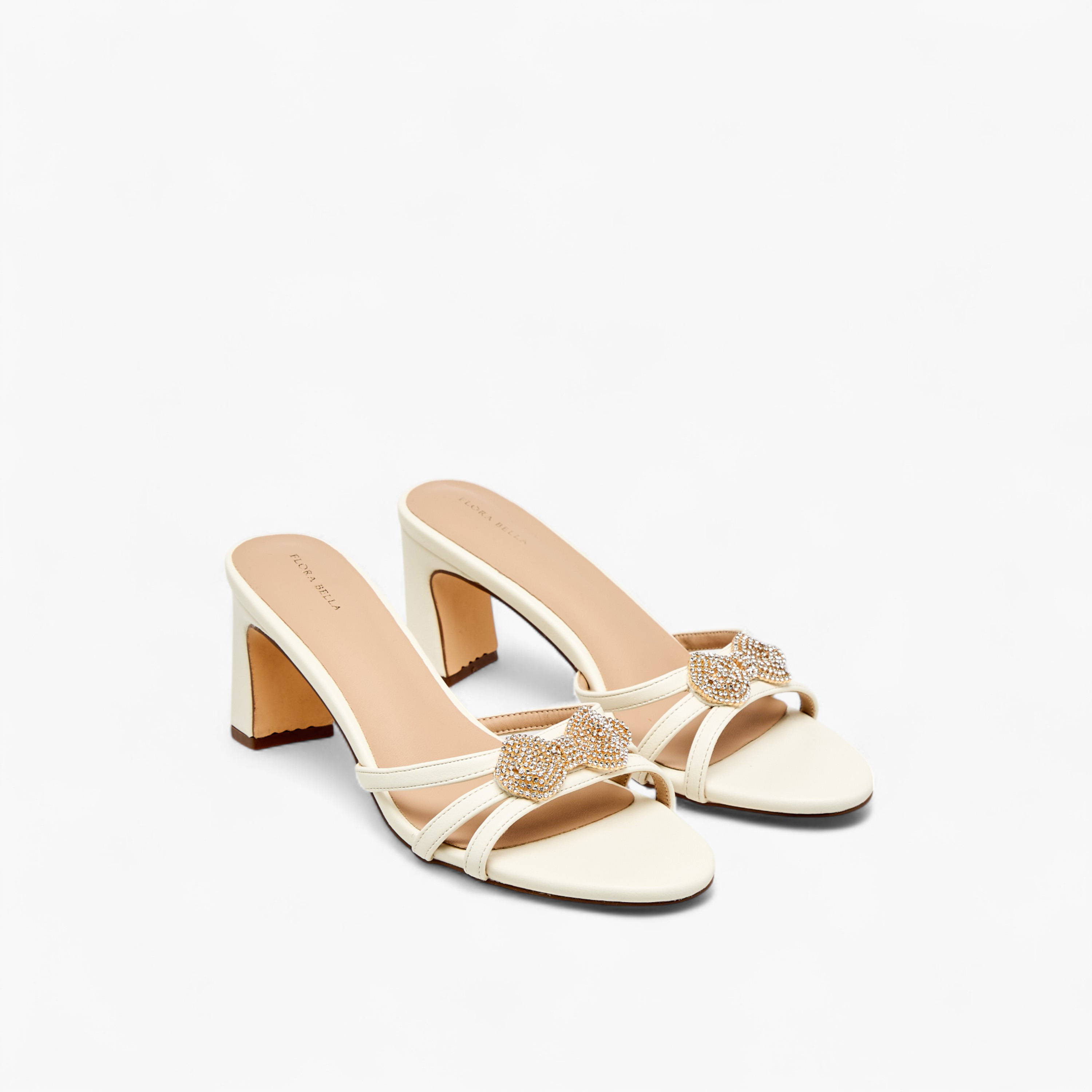 Flora Bella Bow Embellished Slip-On Sandals with Block Heel-women-shoes-sandals-heeled-image-1