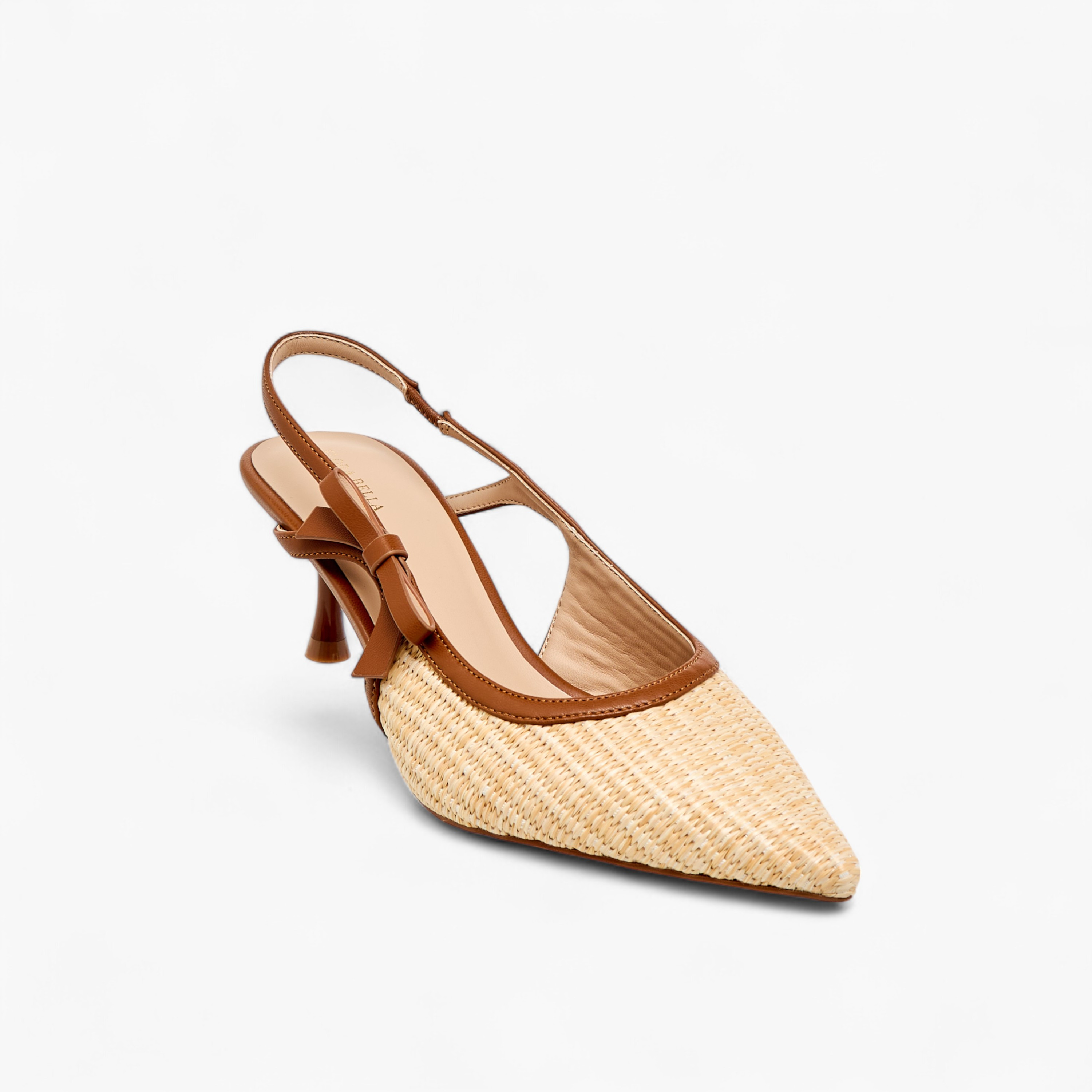 Flora Bella Textured Pointed-Toe Slingback Shoes with Flared Heels-women-shoes-heels-image-2