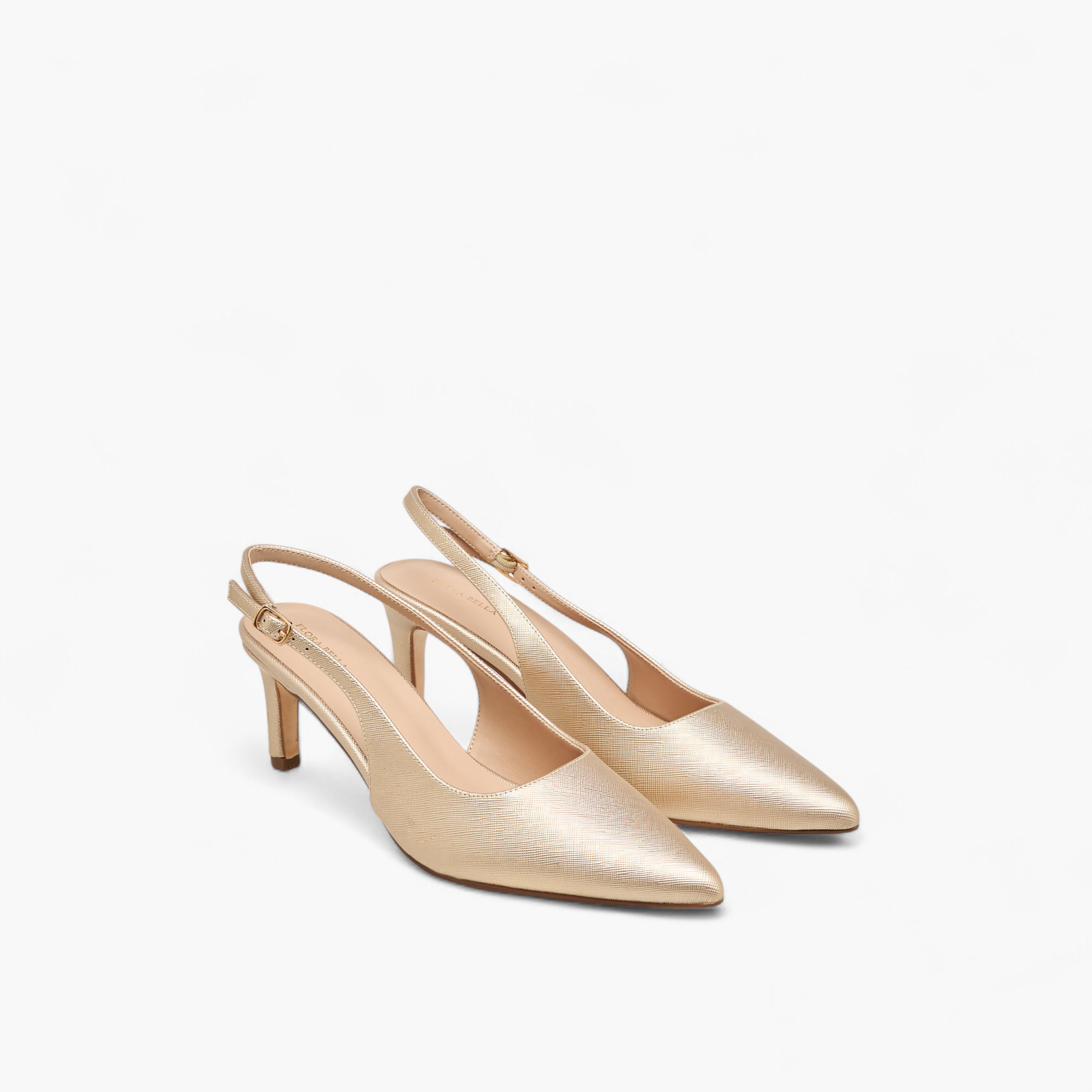 حذاء بارز الملمس بمقدمة مدببة وكعب متسع وحزام خلفي من فلورا بيلا-women-shoes-heels-image-1