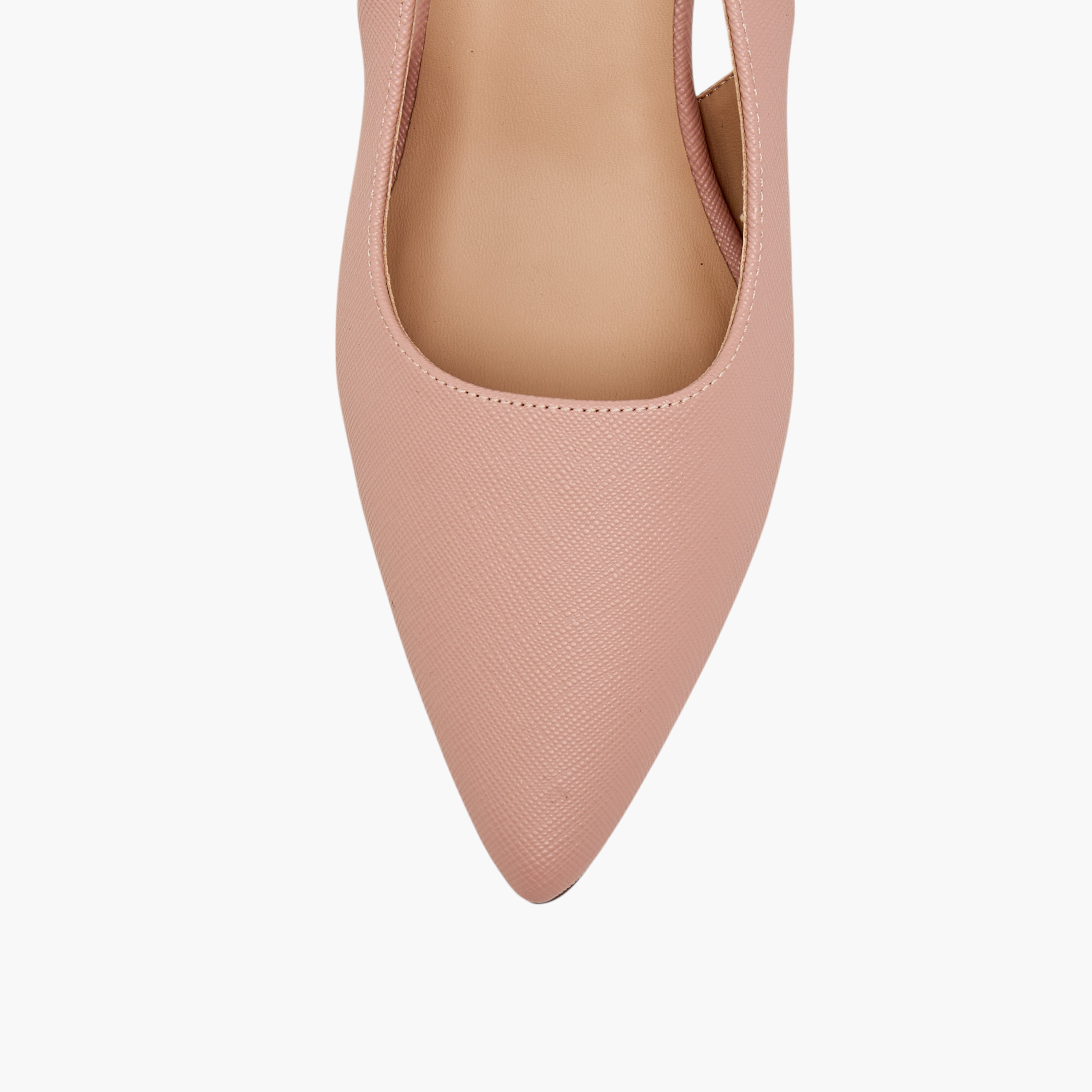 حذاء بارز الملمس بمقدمة مدببة وكعب متسع وحزام خلفي من فلورا بيلا-women-shoes-heels-image-4