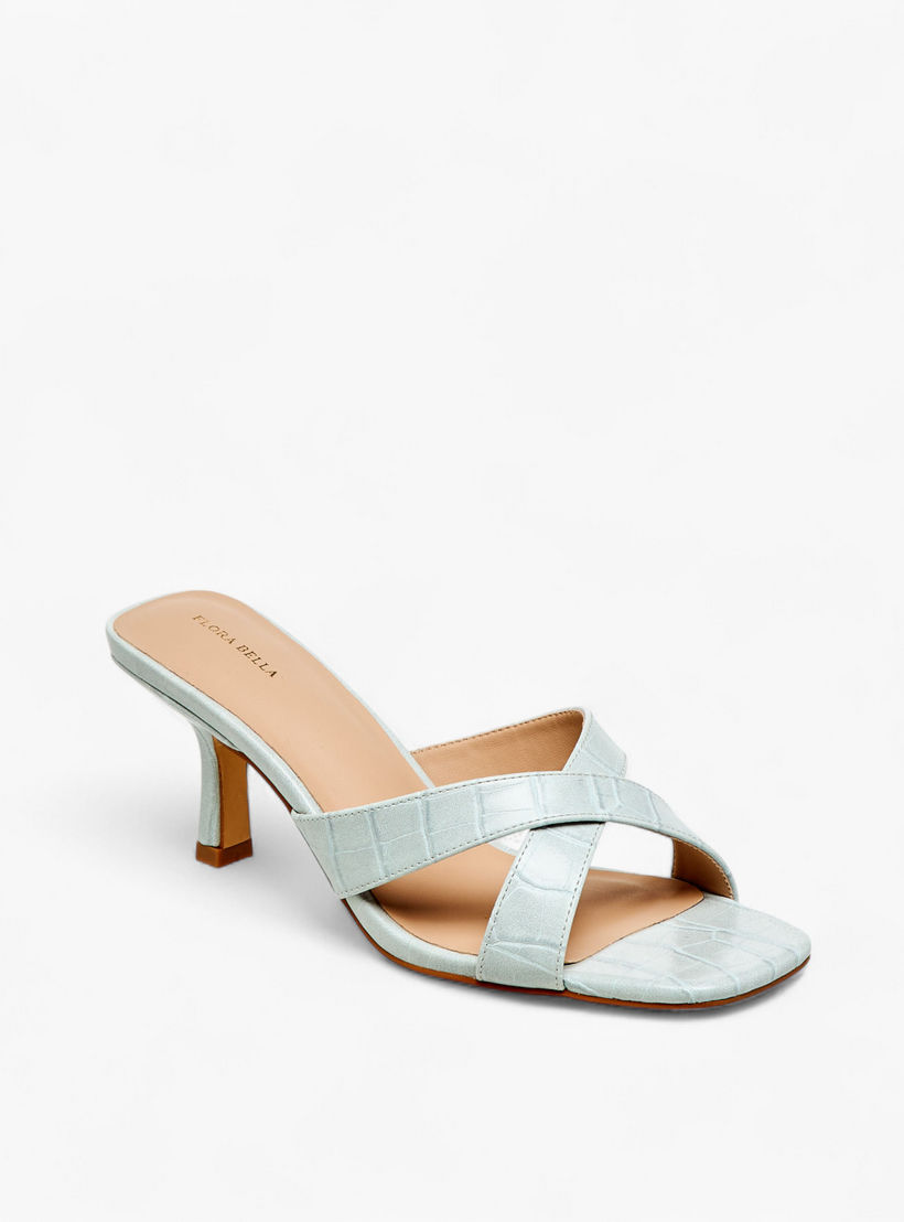 صندل سهل الارتداء بارز الملمس بأحزمة متقاطعة وكعب صغير من فلورا بيلا-women-shoes-sandals-heeled-image-2