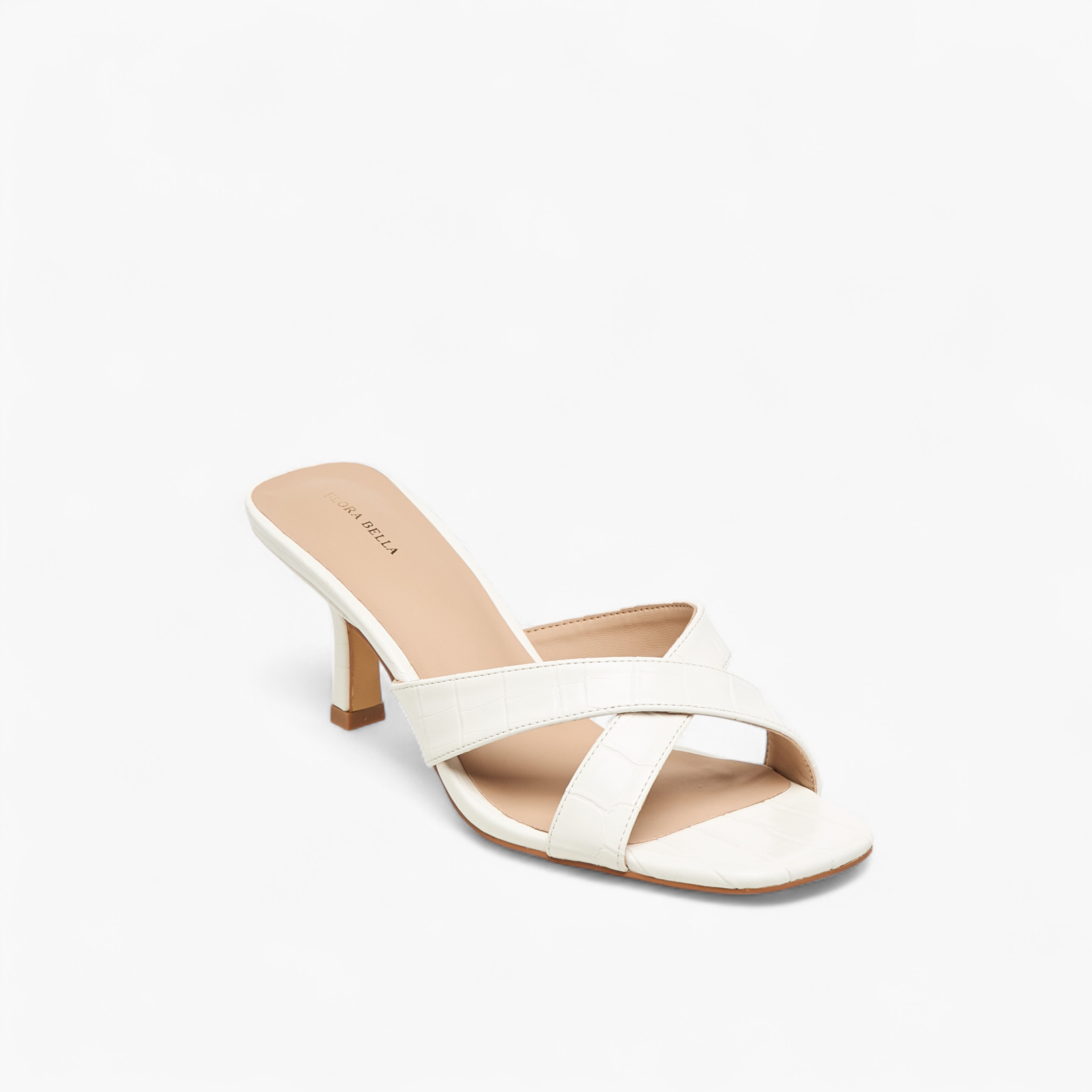 Flora Bella Textured Cross Strap Slip-on Sandals with Kitten Heels-women-shoes-sandals-heeled-image-2