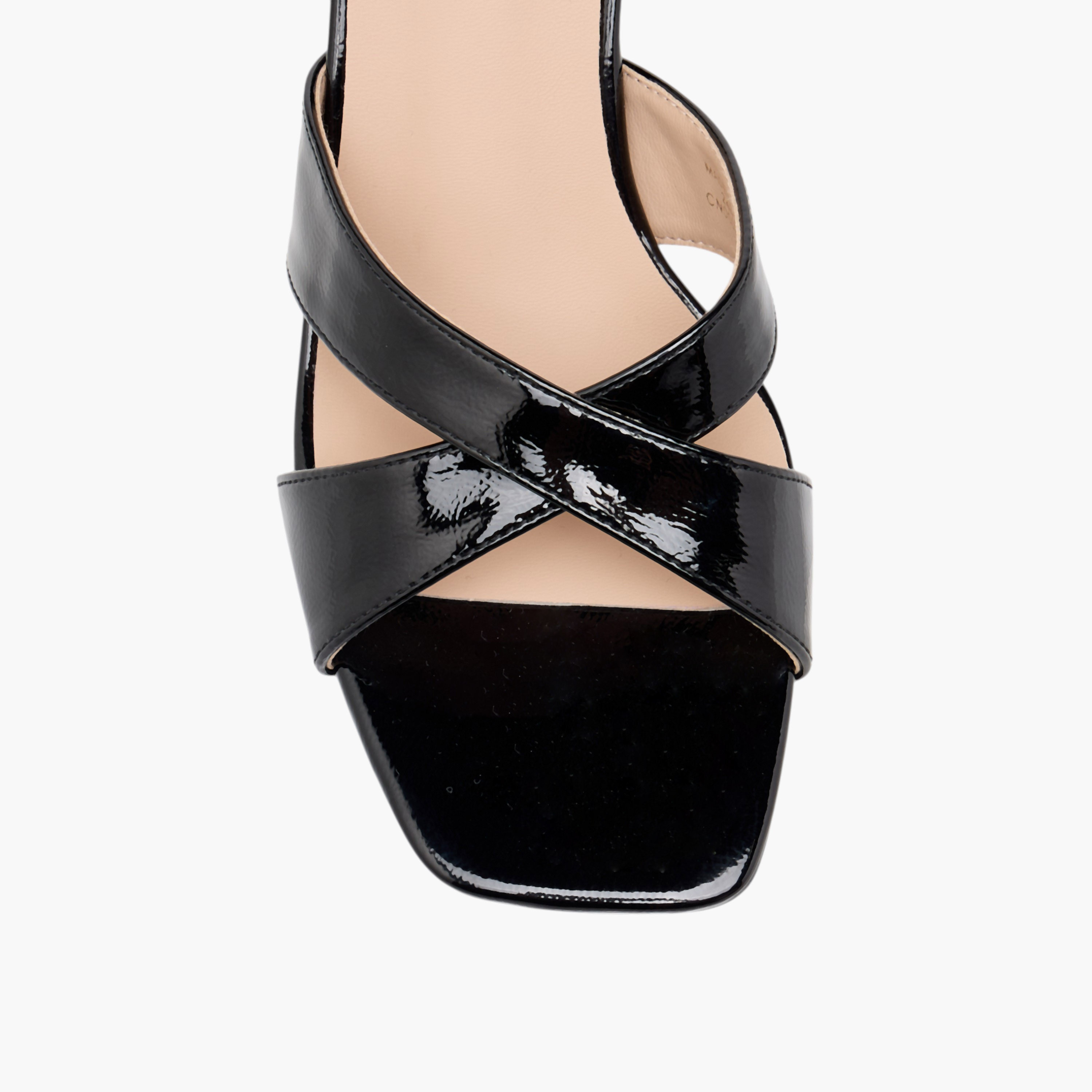 Flora Bella Solid Slip-On Cross Strap Sandals with Stiletto Heels-women-shoes-sandals-heeled-image-4