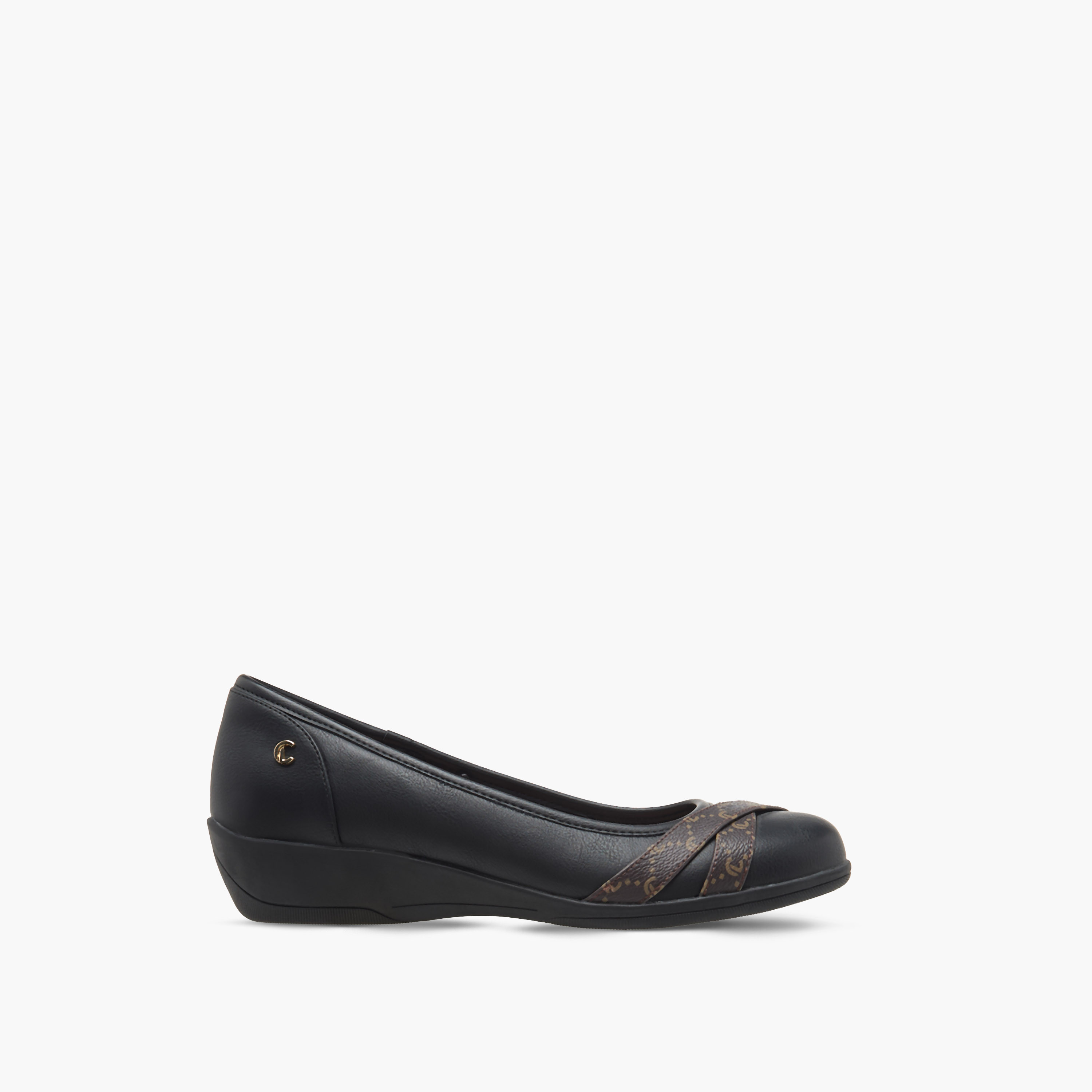 حذاء مريح سهل الارتداء بكعب ويدج وطبعات مونوجرام من لو كونفورت-women-shoes-heels-image-3