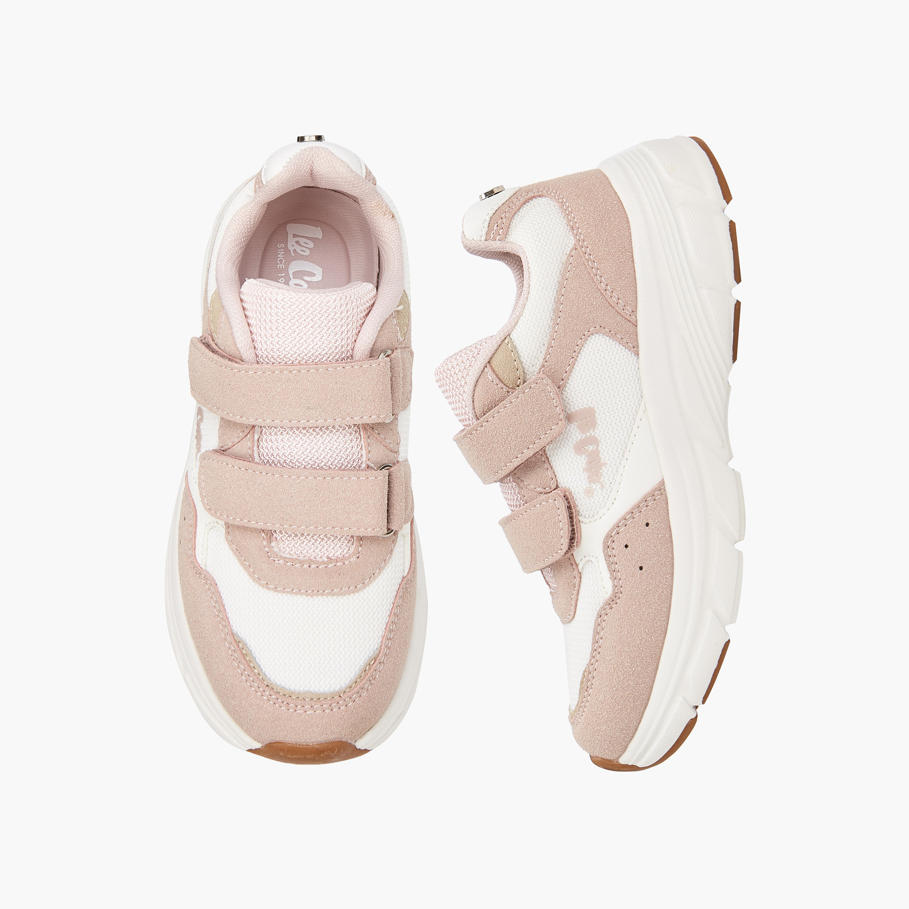 Lee Cooper Girls' Colourblock Sneakers with Hook and Loop Closure-girls-shoes-sneakers-image-1
