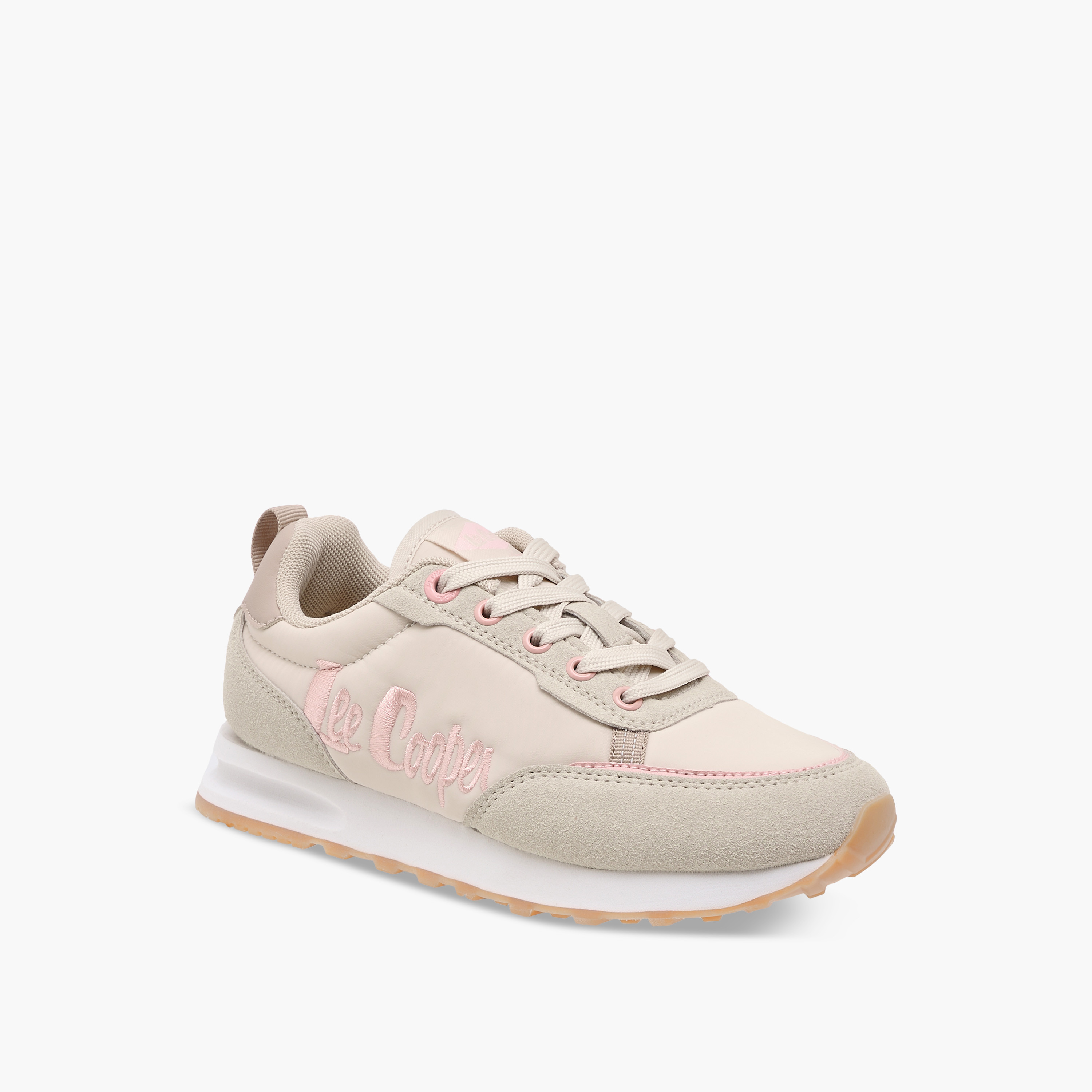 Lee Cooper Girls' Panelled Lace-Up Sneakers with Pull Tab-girls-shoes-sneakers-image-2