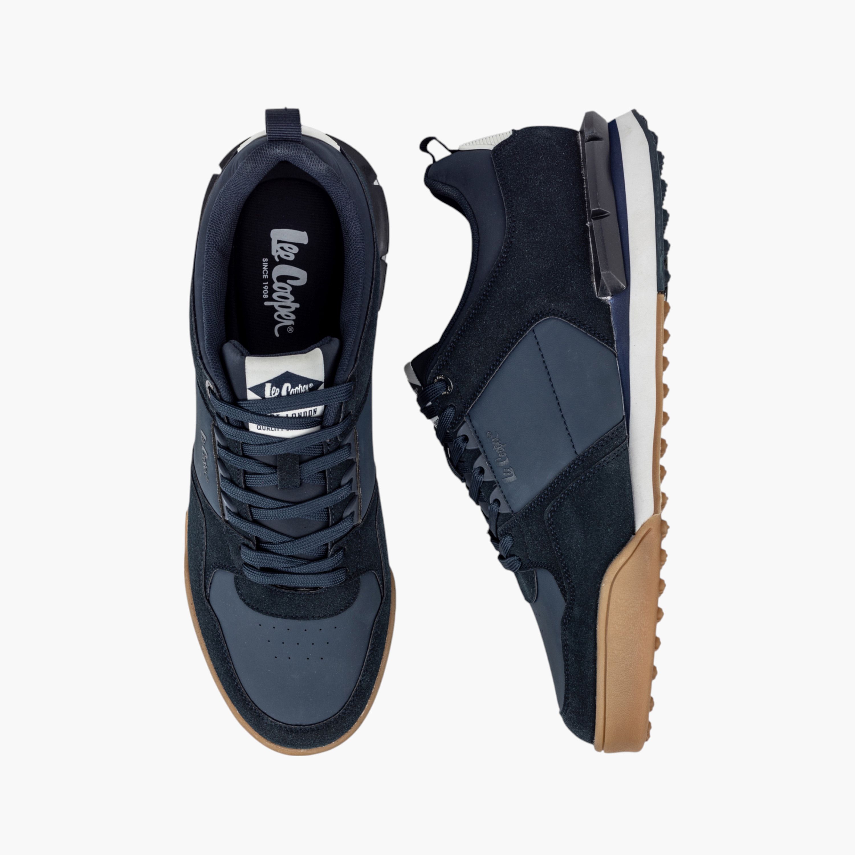 Lee Cooper Men's Panelled Sneakers with Lace-Up Closure-men-shoes-sneakers-image-1
