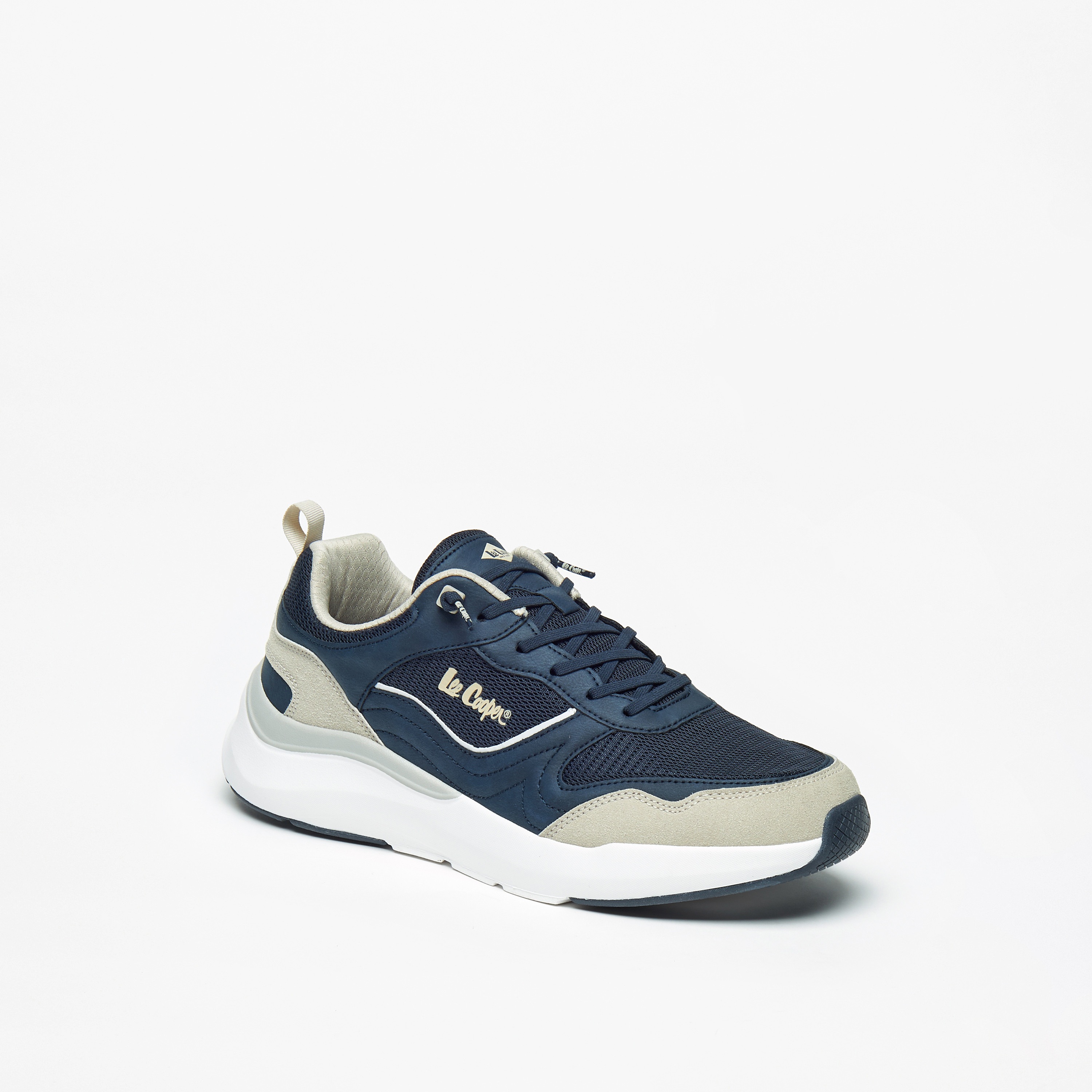 Lee Cooper Men's Textured Sneakers with Lace-Up Closure-men-shoes-sneakers-image-1