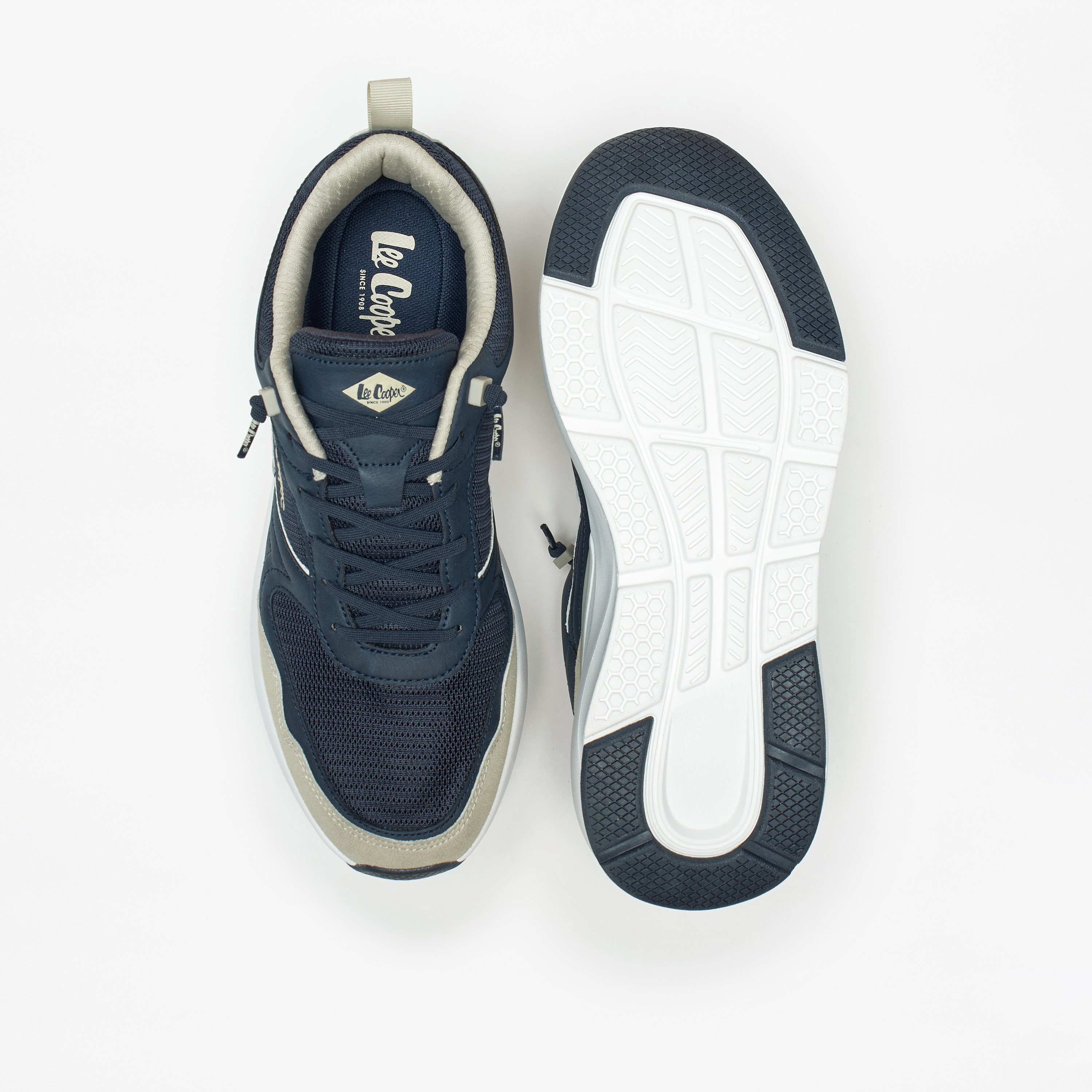 Lee Cooper Men's Textured Sneakers with Lace-Up Closure-men-shoes-sneakers-image-4