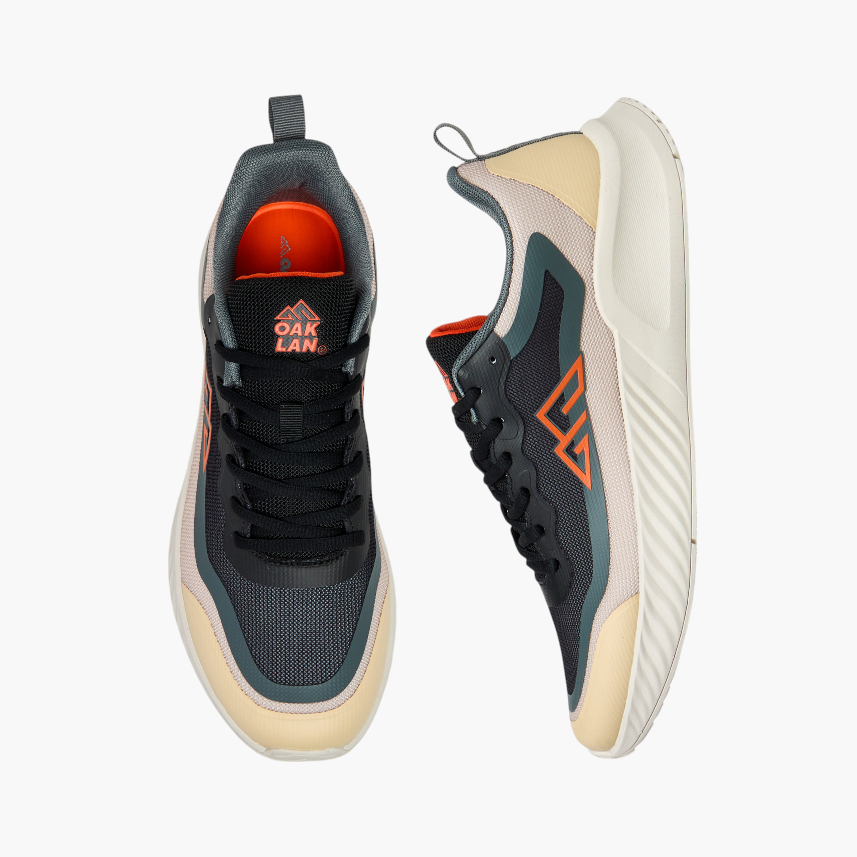 Oaklan by Shoexpress Panelled Lace-Up Sports Shoes with Pull Tab-sports-men-shoes-image-1