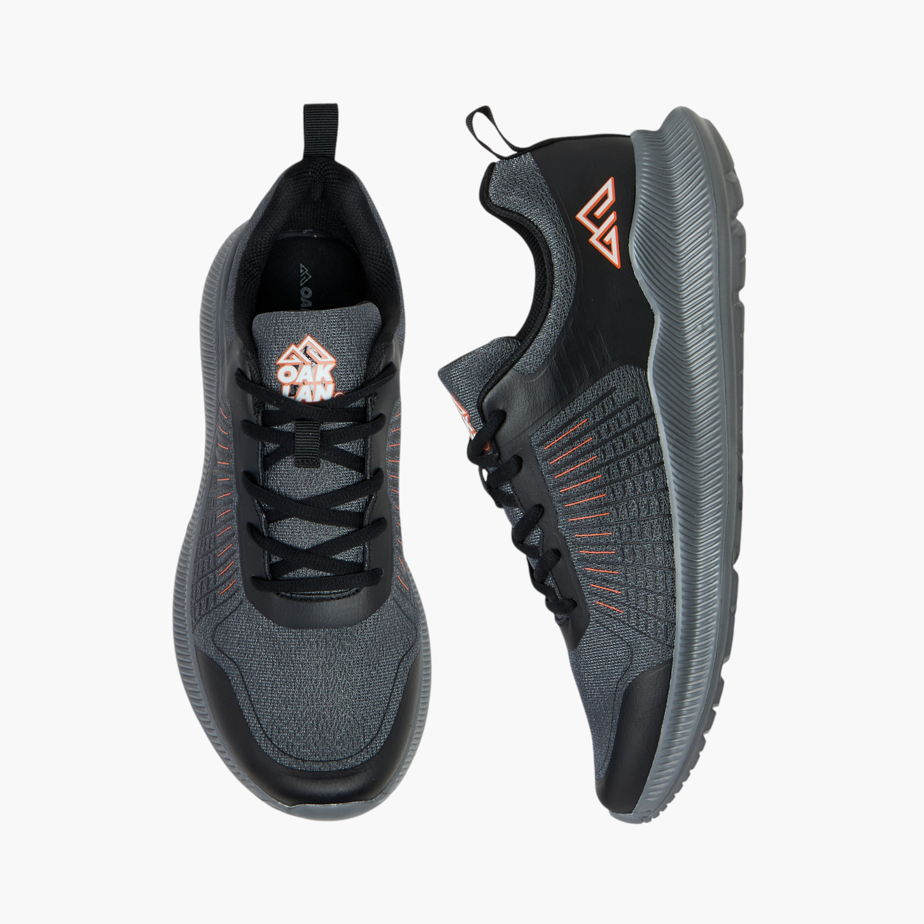 Oaklan by Shoexpress Panelled Lace-Up Sports Shoes with Pull Tab-sports-men-shoes-image-1