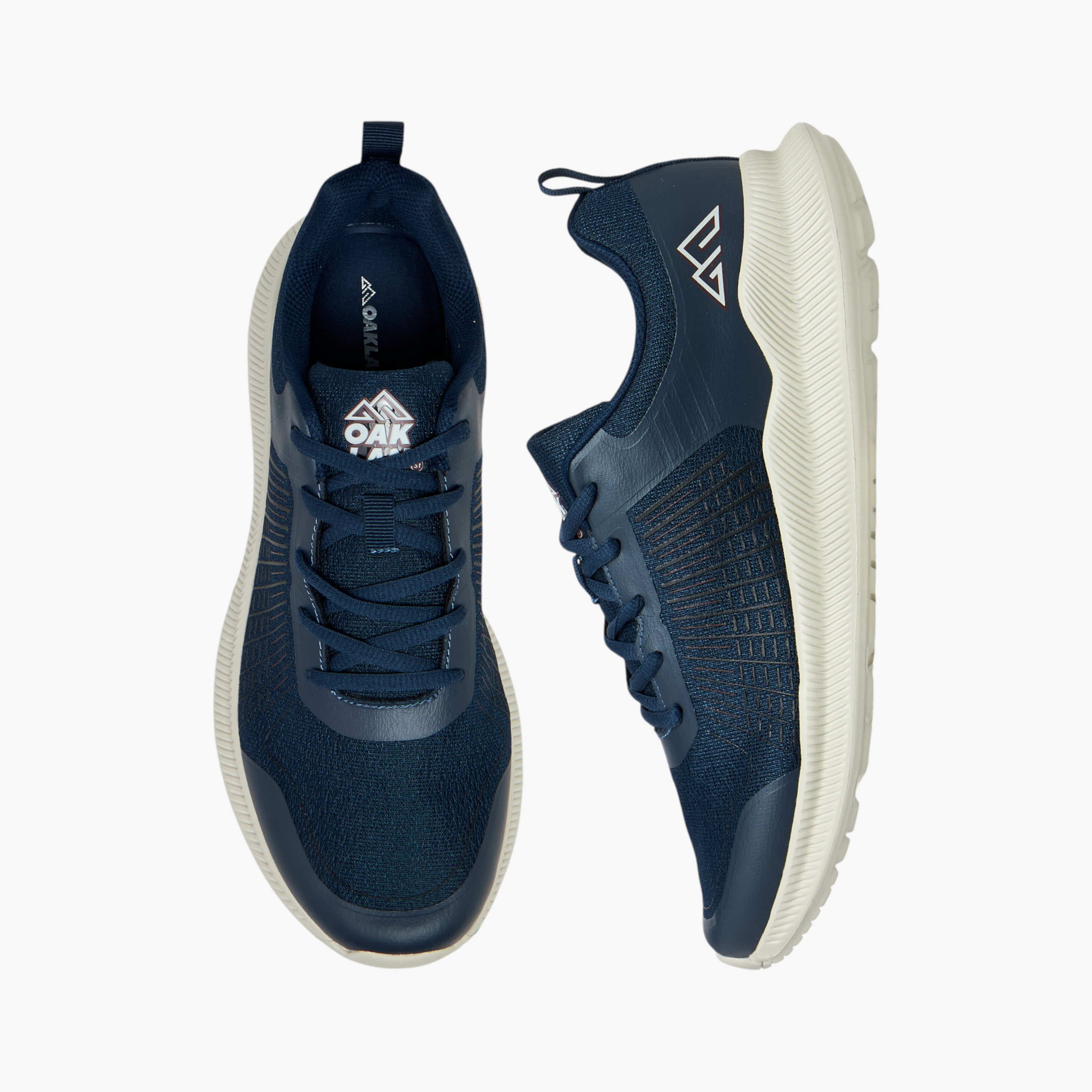 Oaklan by Shoexpress Panelled Lace-Up Sports Shoes with Pull Tab-sports-men-shoes-image-1