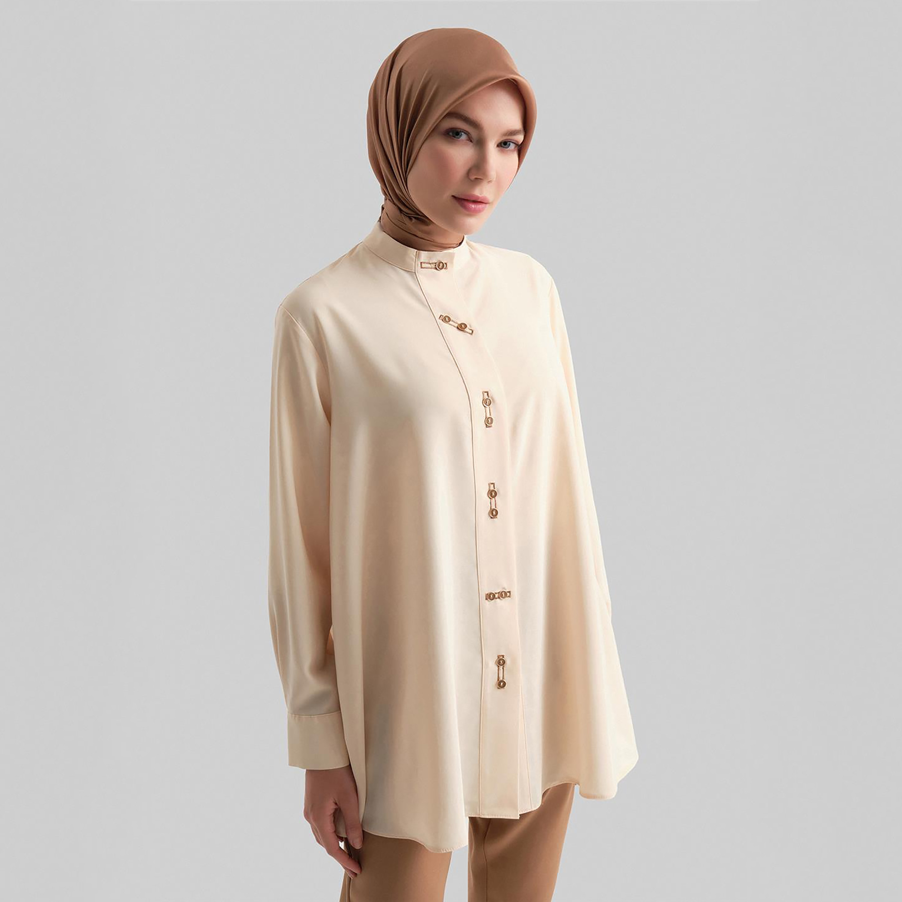 قميص أرمين ماندرين الرقبة المنحنية هيملاين المرأة-women-clothing-shirtsandblouses-shirts-image-1