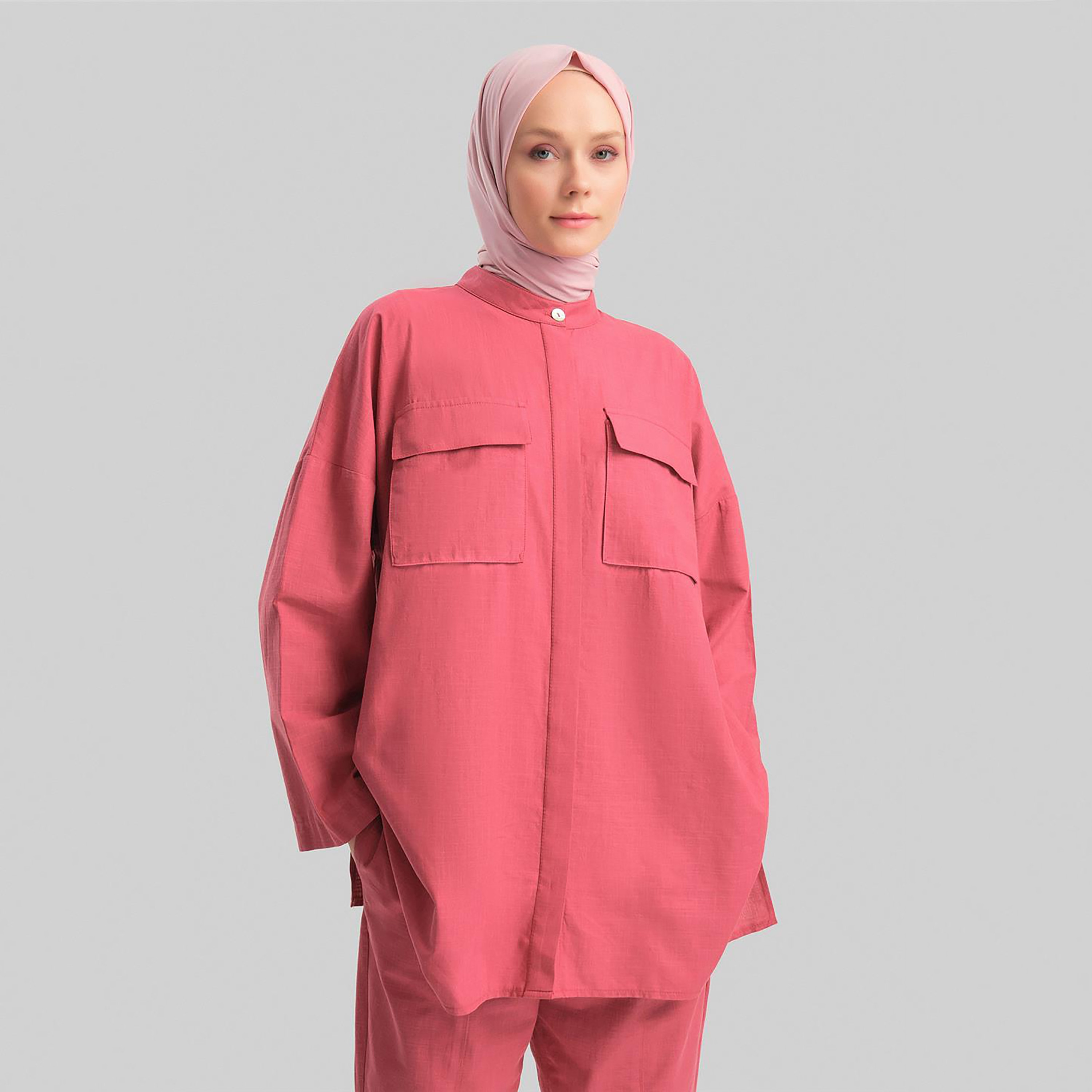 Armine 2-Piece Mandarin Neck Women's Shirt And Pants Co-Ord Set-women-clothing-coordsets-image-15