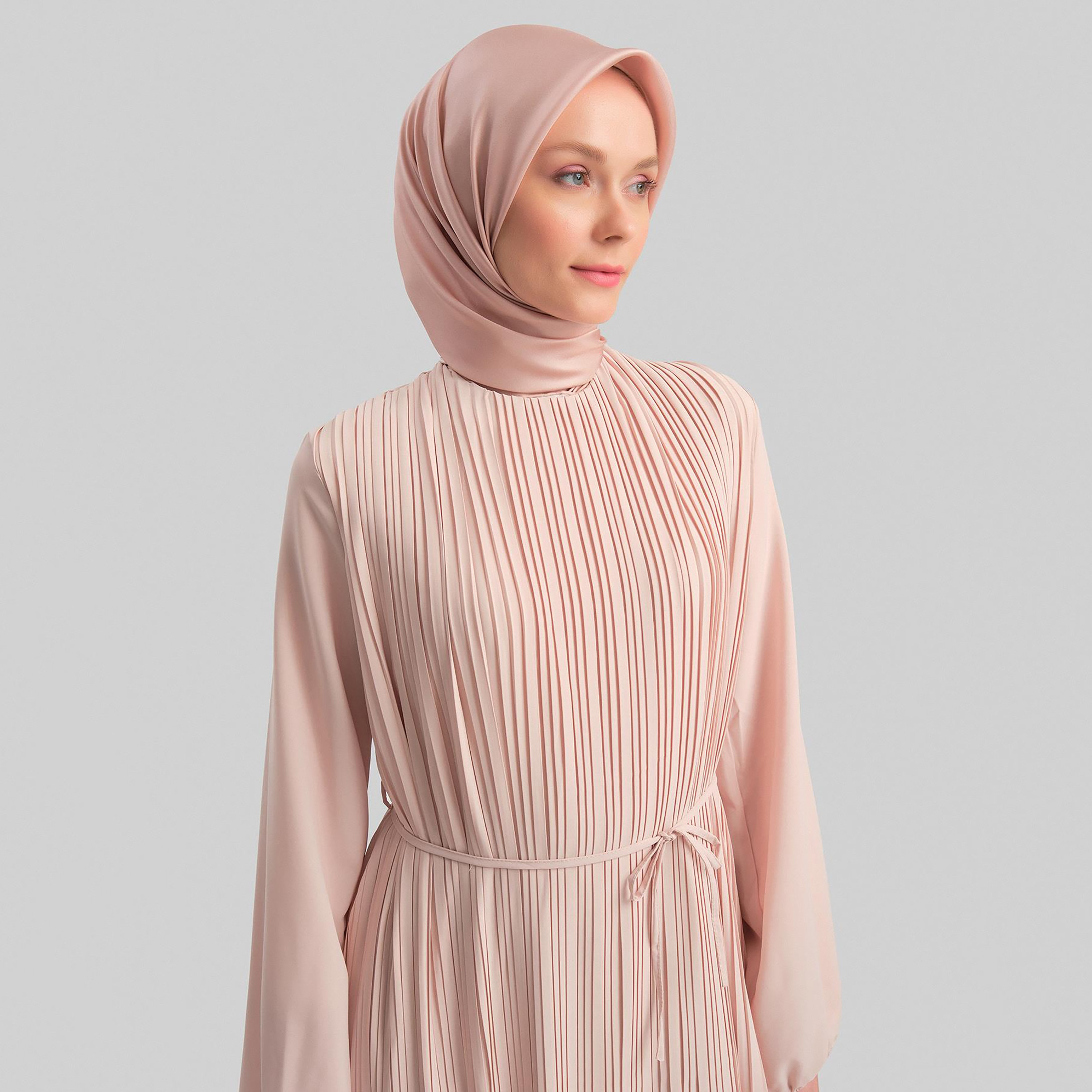 Armine Pleated Elasticated Cuff Sleeves Women's Maxi A-Line Dress-women-clothing-dresses-image-6