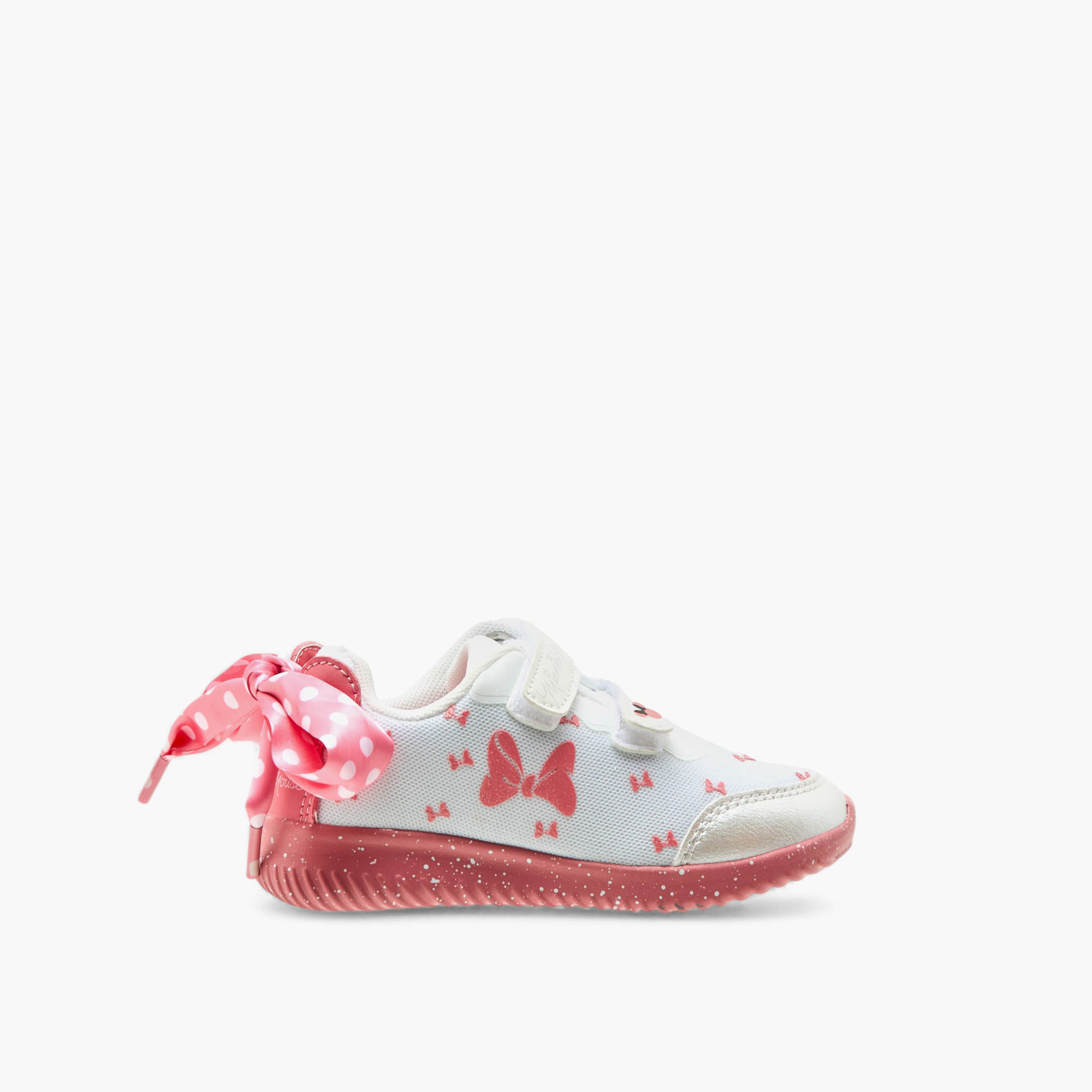 Disney Minnie Mouse Print Sneakers with Hook and Loop Closure-girls-shoes-sneakers-image-3