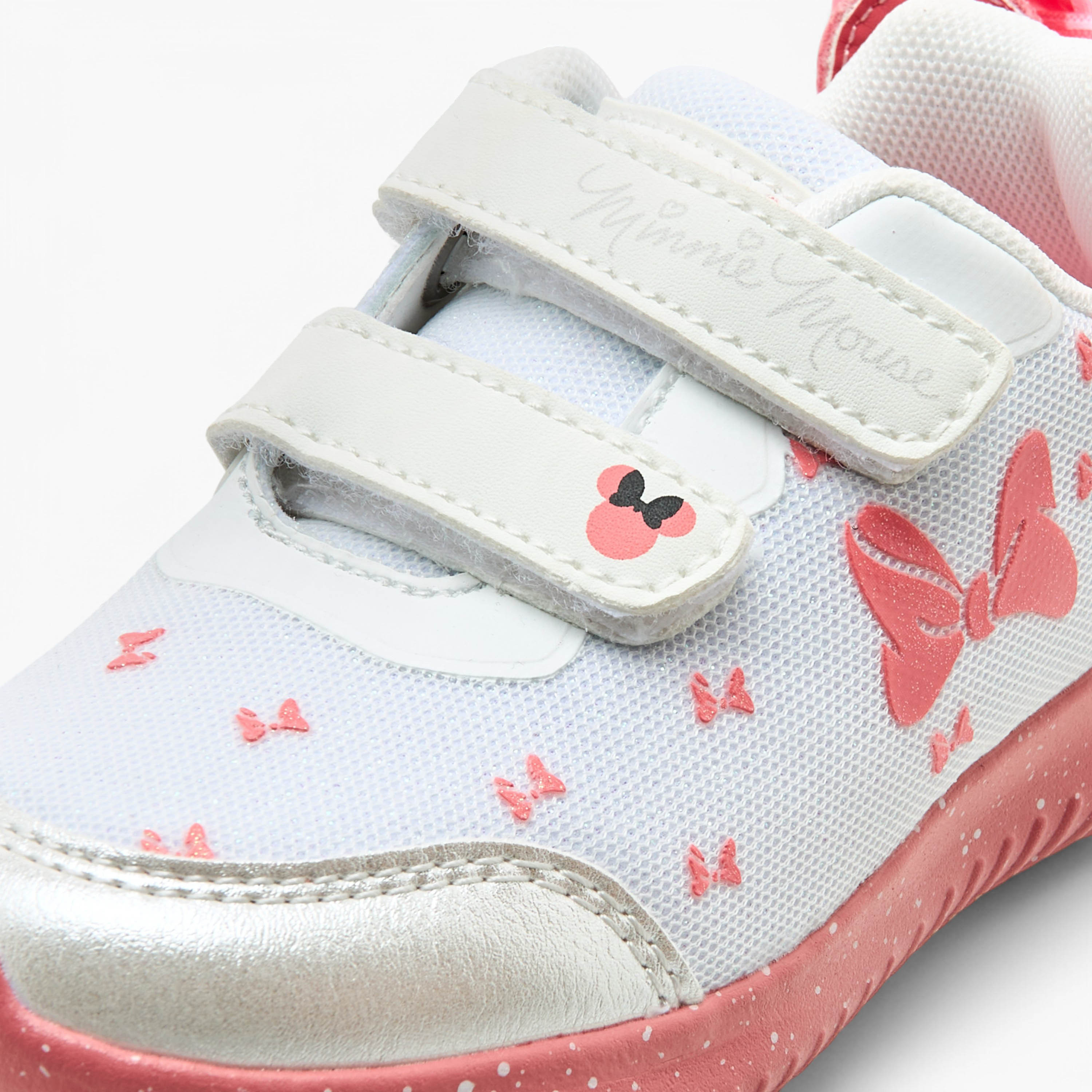 Disney Minnie Mouse Print Sneakers with Hook and Loop Closure-girls-shoes-sneakers-image-4