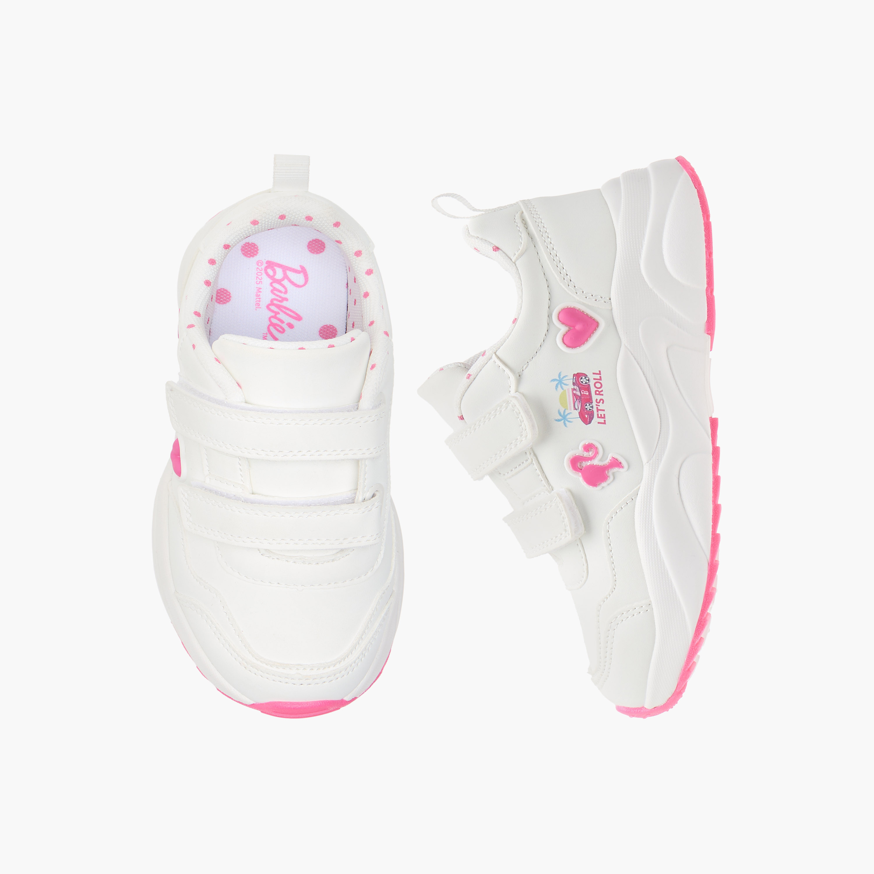 Barbie Applique Detail Sneakers with Hook and Loop Closure-girls-shoes-sneakers-image-1