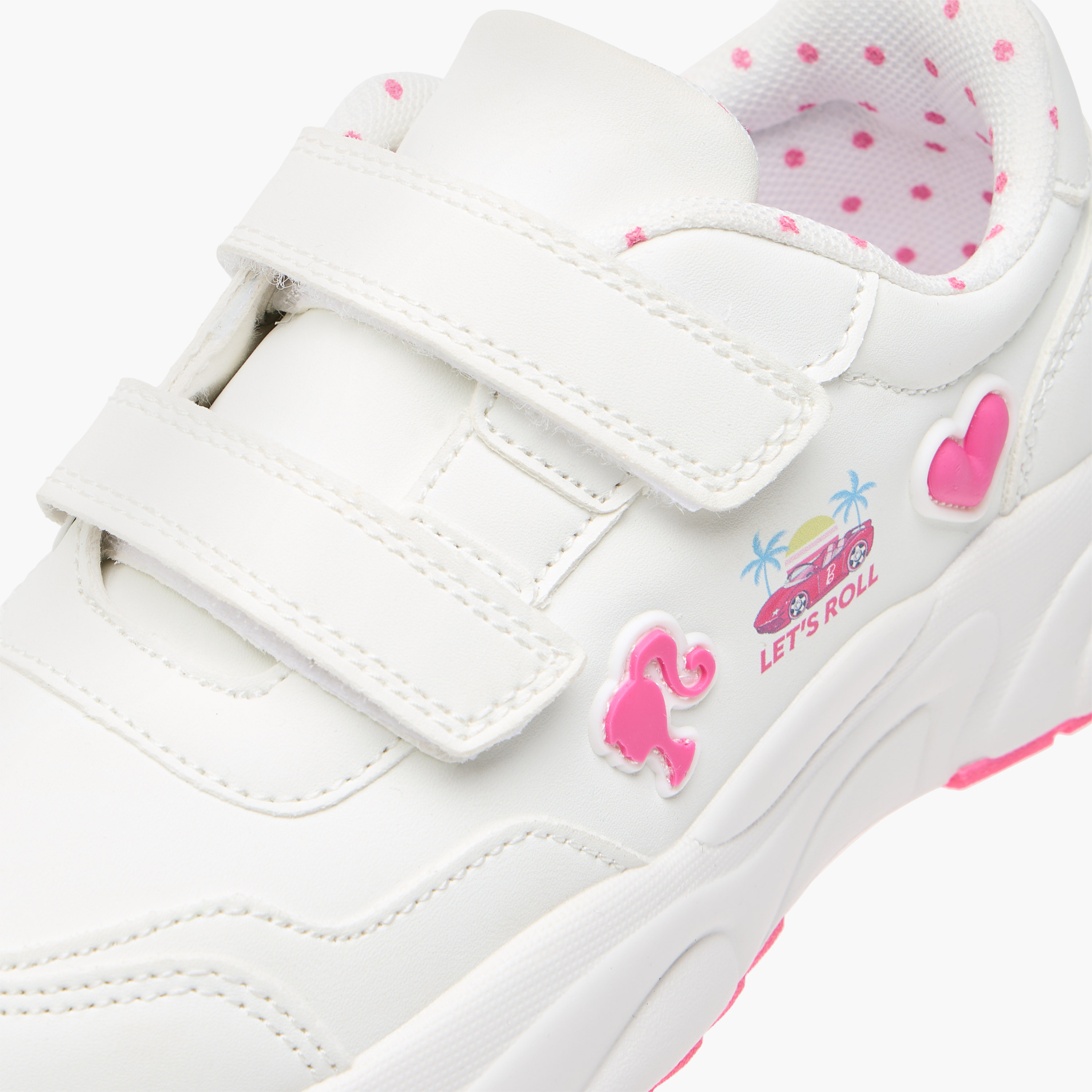 Barbie Applique Detail Sneakers with Hook and Loop Closure-girls-shoes-sneakers-image-4