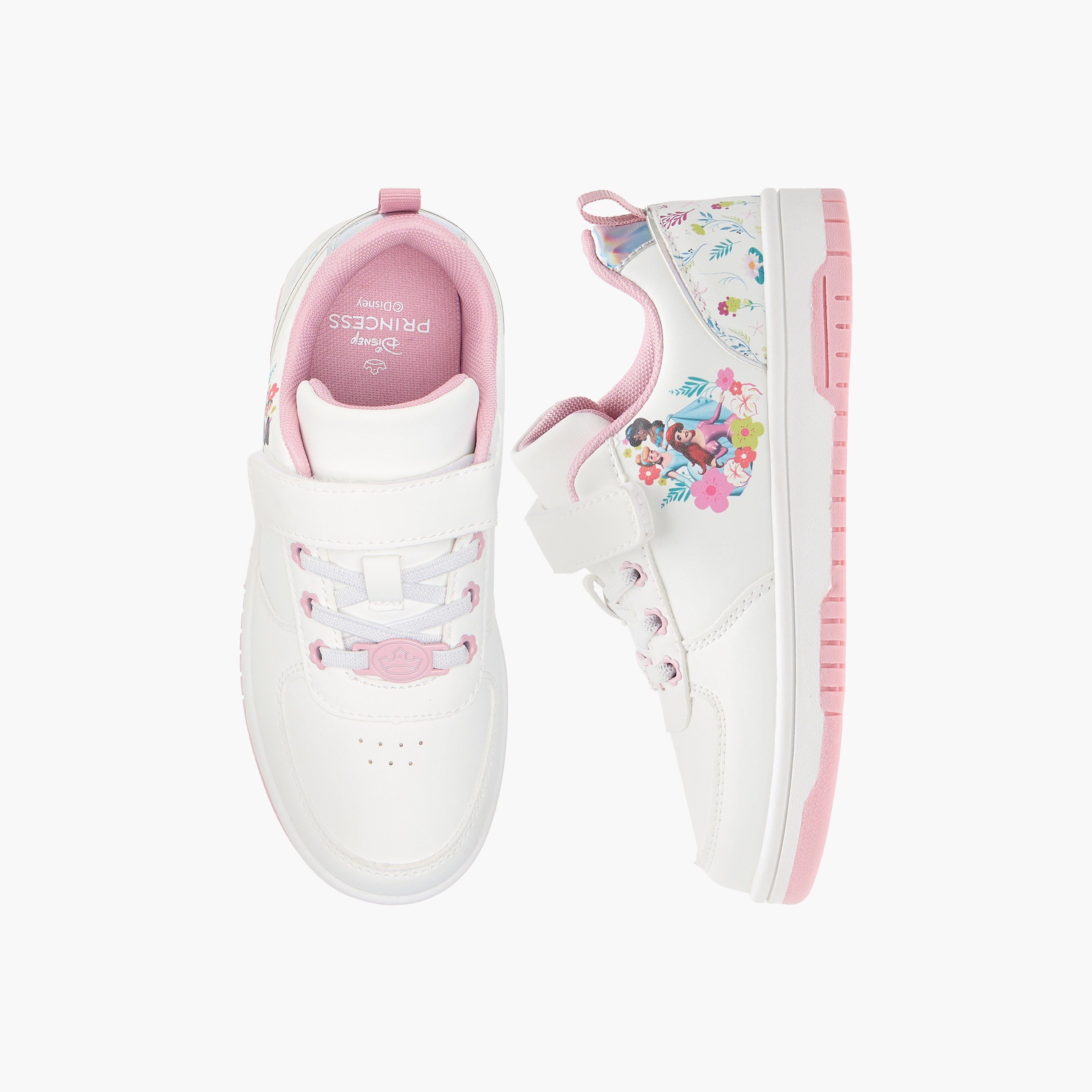 Disney Princess Print Sneakers with Hook and Loop Closure-girls-shoes-sneakers-image-1