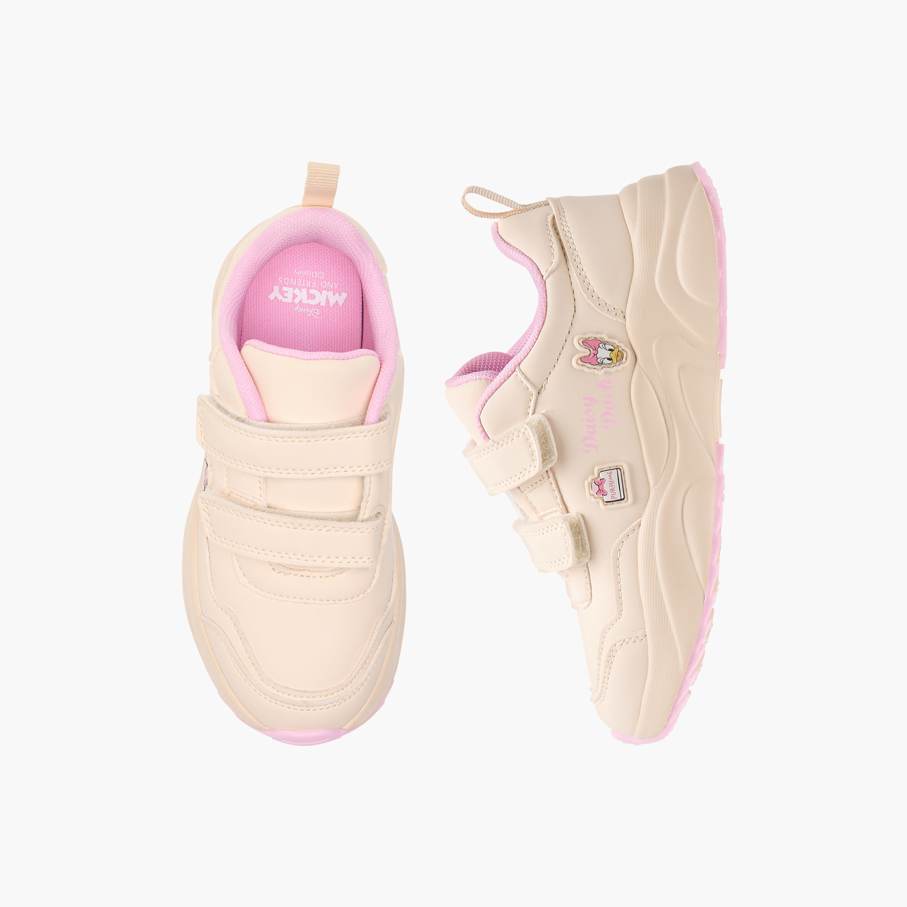 حذاء سنيكرز بشريط إغلاق لاصق وزخارف ديزي داك من ديزني-girls-shoes-sneakers-image-1