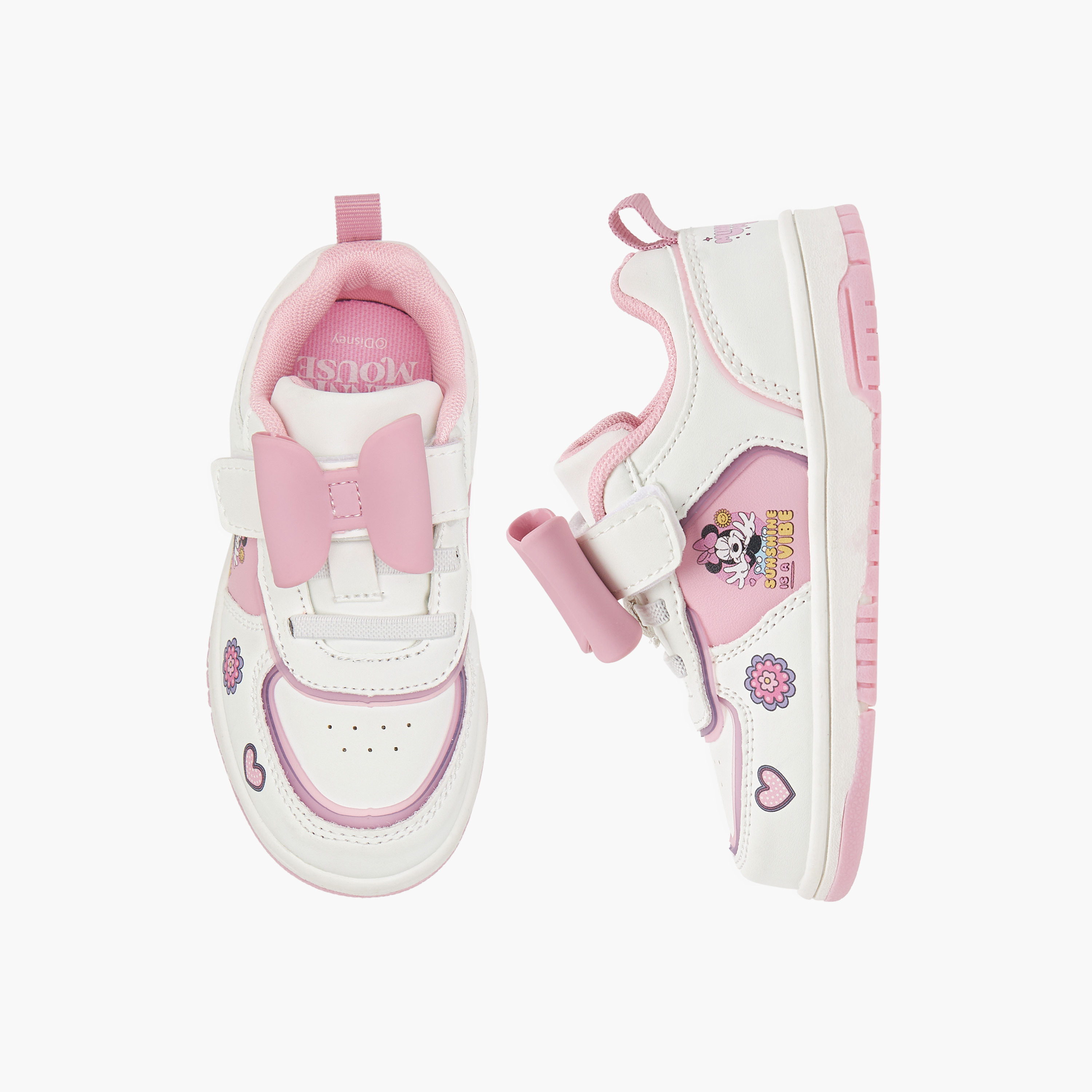 حذاء سنيكرز بشريط إغلاق لاصق وزينة ميني ماوس من ديزني-girls-shoes-sneakers-image-1