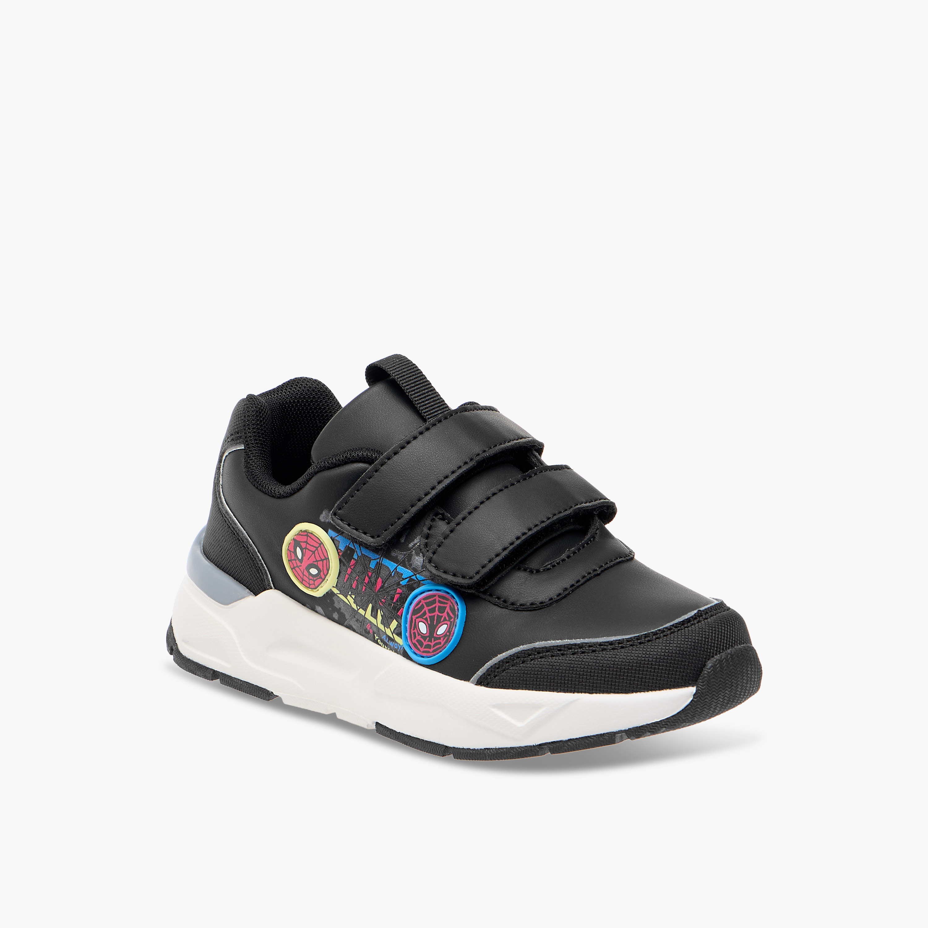 Spider-Man Embossed Sneakers with Hook and Loop Closure-boys-shoes-sneakers-image-2