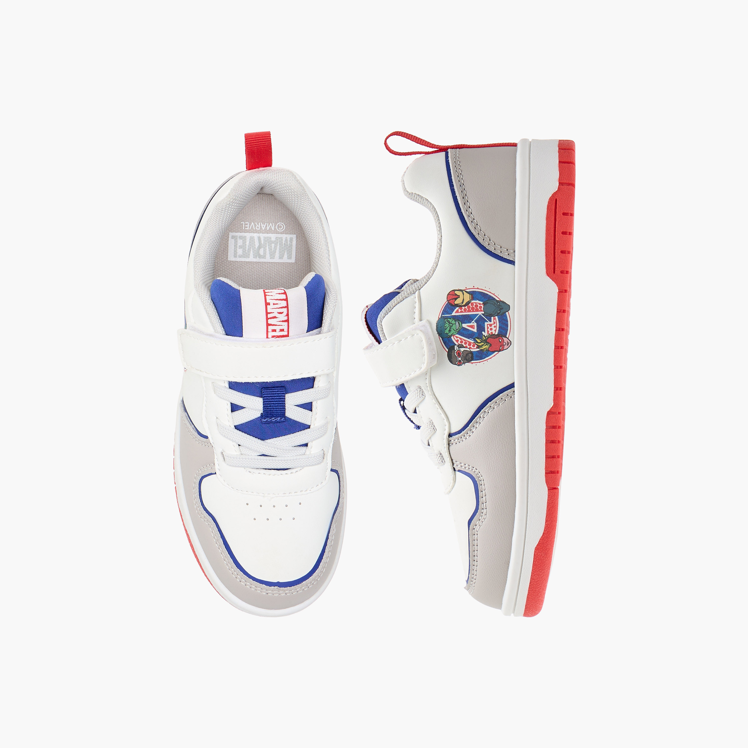Avengers Print Sneakers with Hook and Loop Closure-boys-shoes-sneakers-image-1
