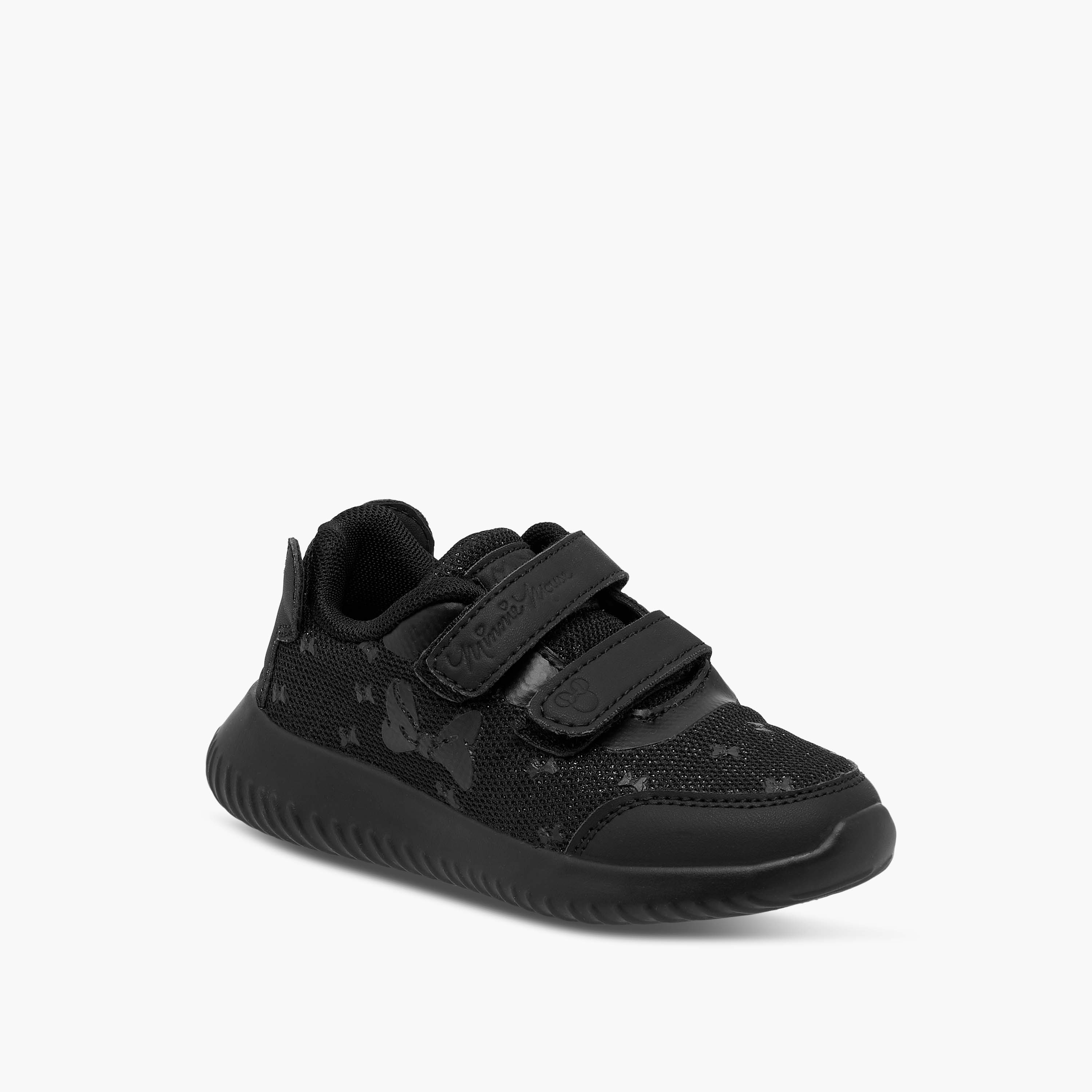 Disney Minnie Mouse Logo Embossed School Shoes with Hook and Loop Closure-girls-shoes-schoolshoes-image-2