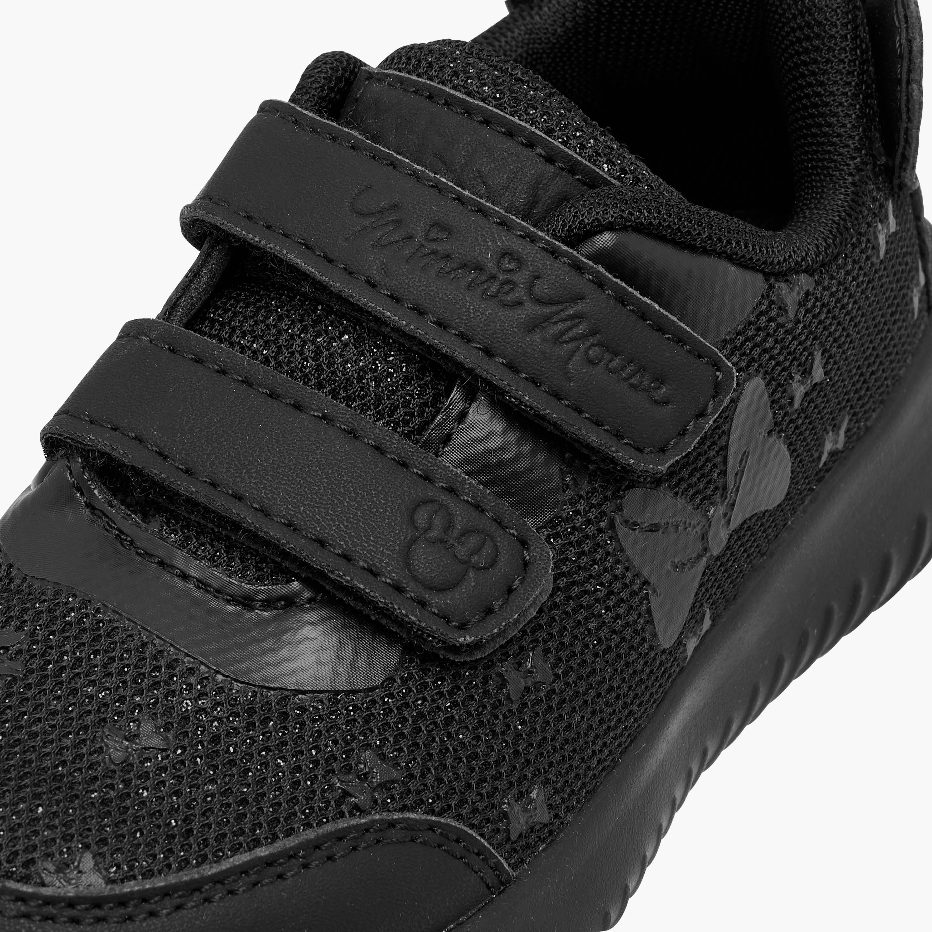 Disney Minnie Mouse Logo Embossed School Shoes with Hook and Loop Closure-girls-shoes-schoolshoes-image-4