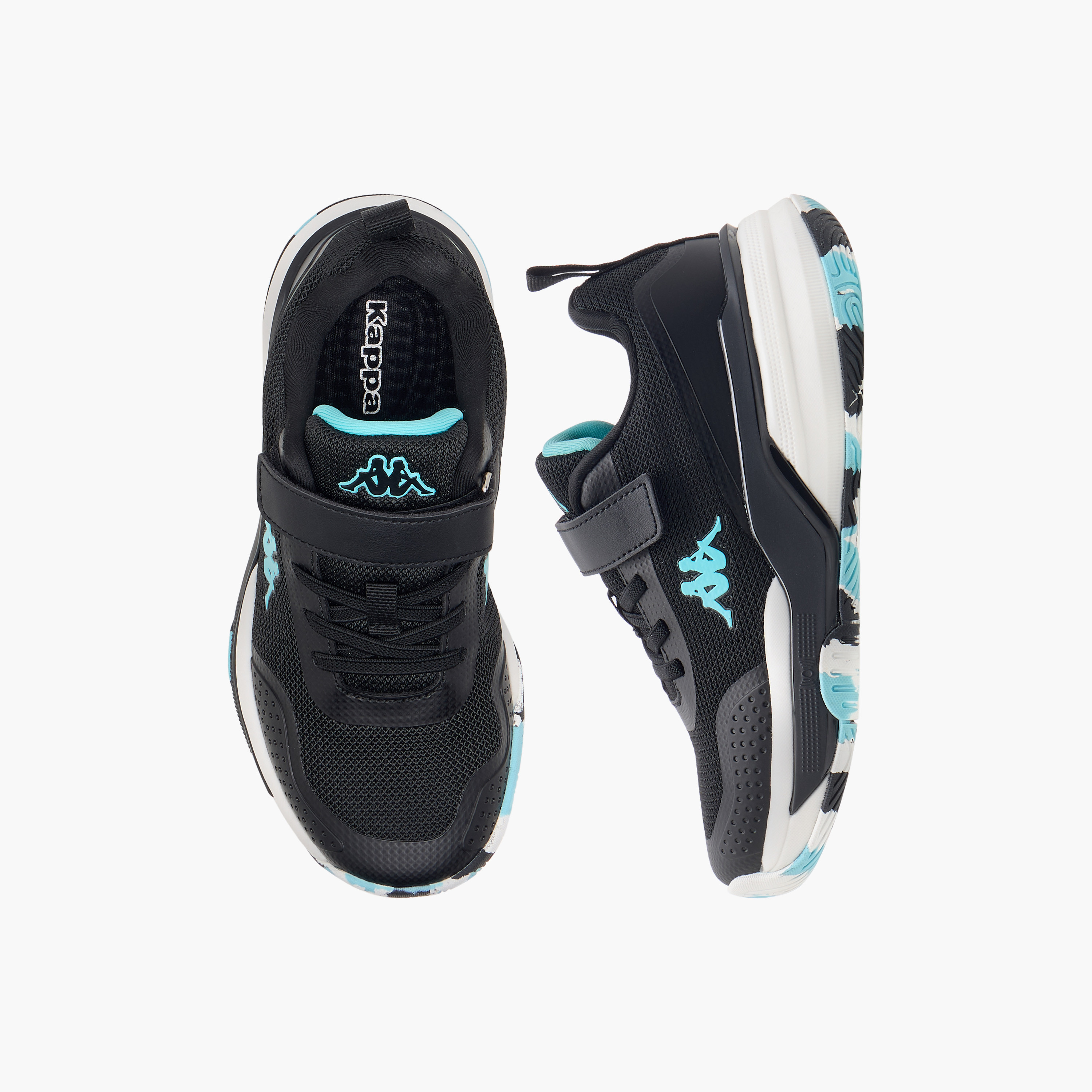 Kappa Girls Logo Print Hook & Loop Padel Shoes-girls-shoes-sports-image-1
