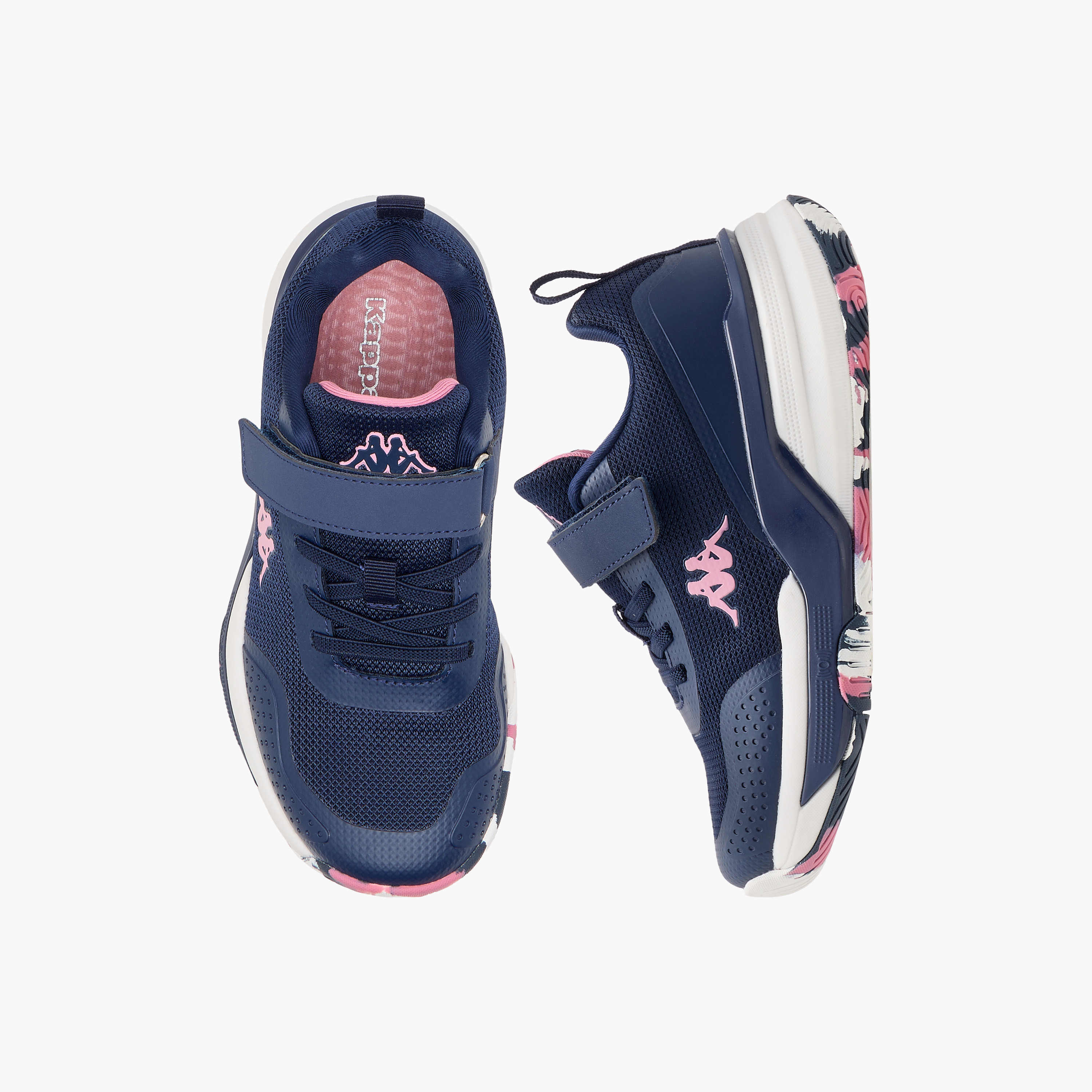 Kappa Girls Logo Print Hook & Loop Padel Shoes-girls-shoes-sports-image-1