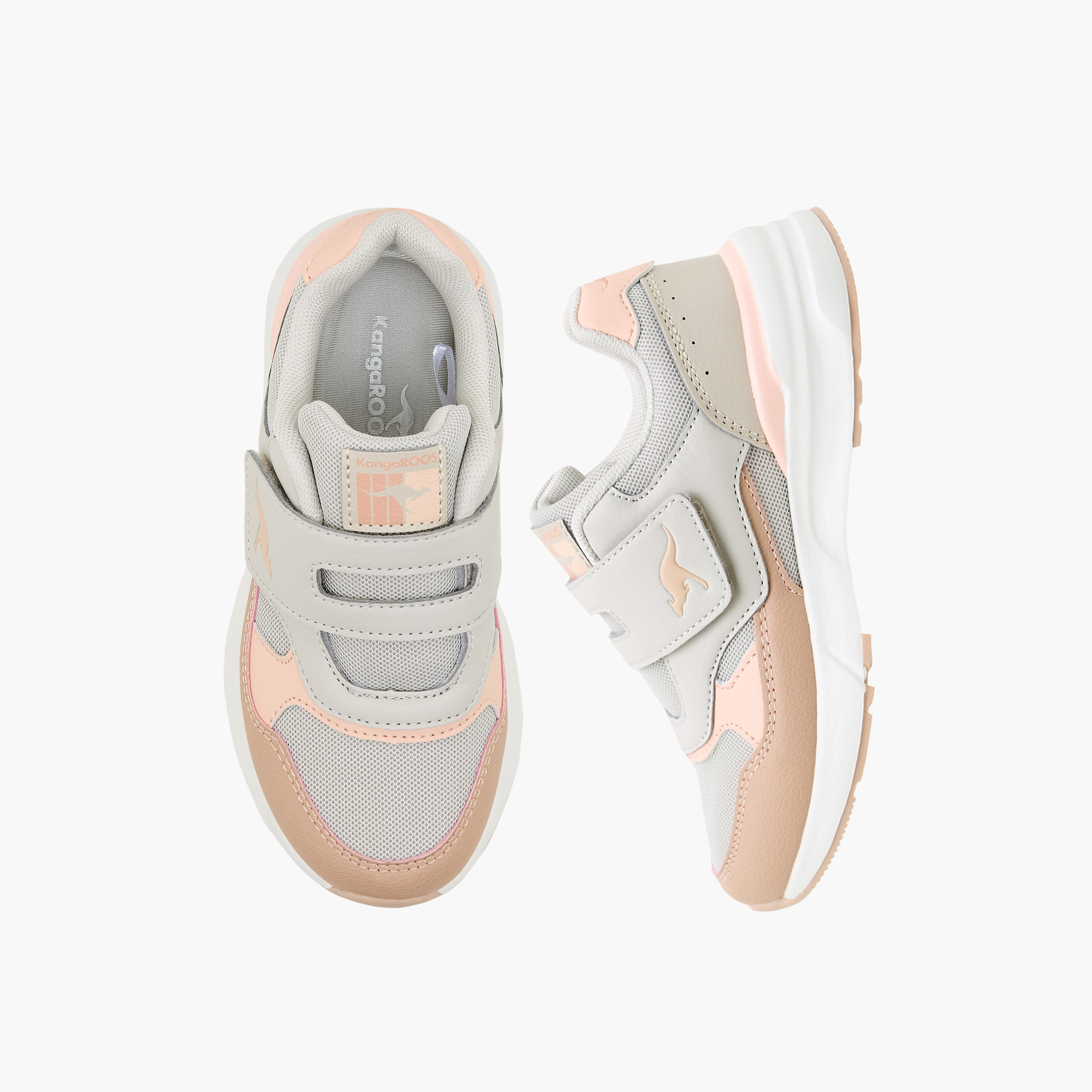 KangaROOS Kids' Panelled School Shoes with Hook and Loop Closure-girls-shoes-sports-image-1