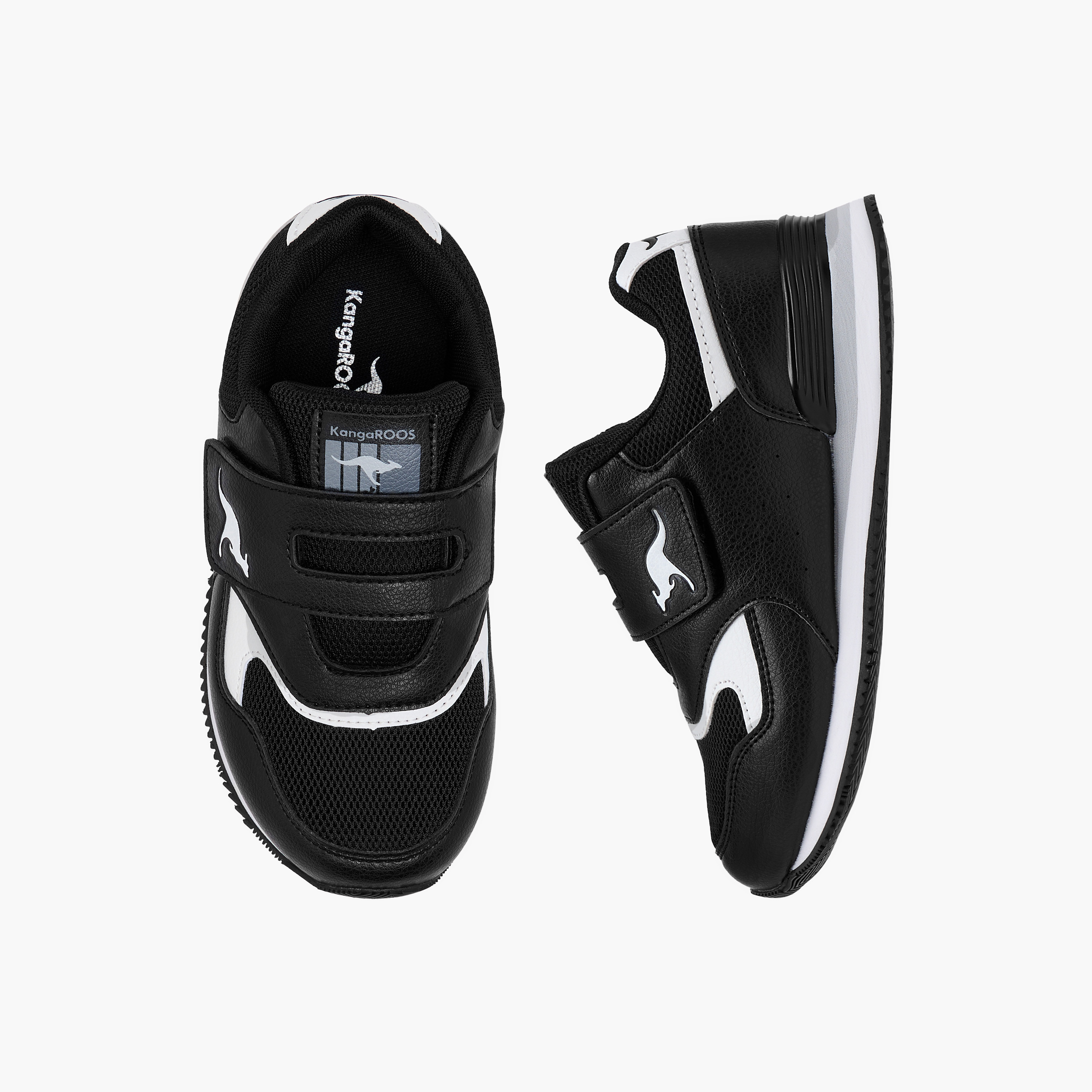 KangaROOS Girls' Panelled Sports Shoes with Hook and Loop Closure-girls-shoes-sneakers-image-1