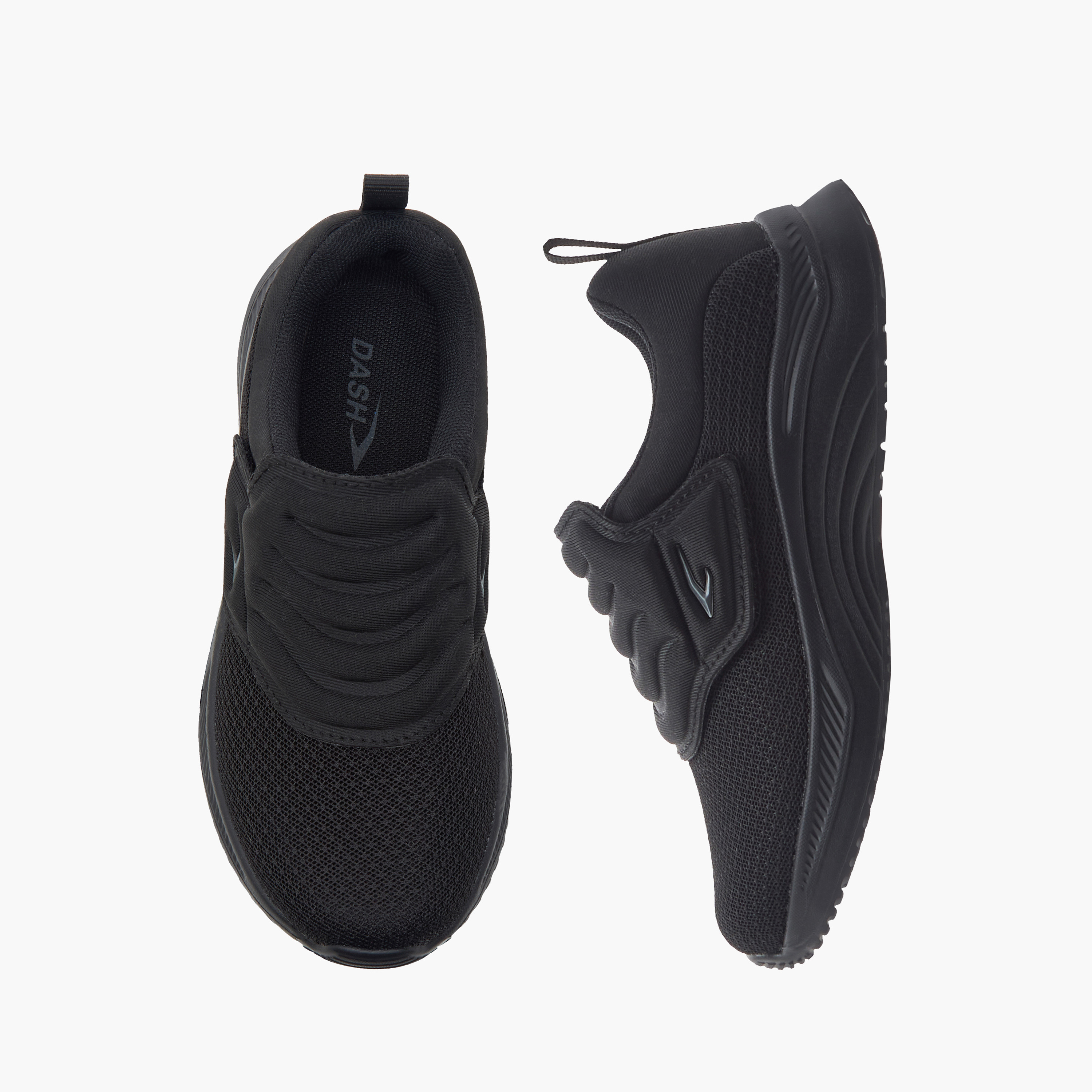 Dash Kids Textured Sneakers with Hook and Loop Closure-boys-shoes-sneakers-image-1