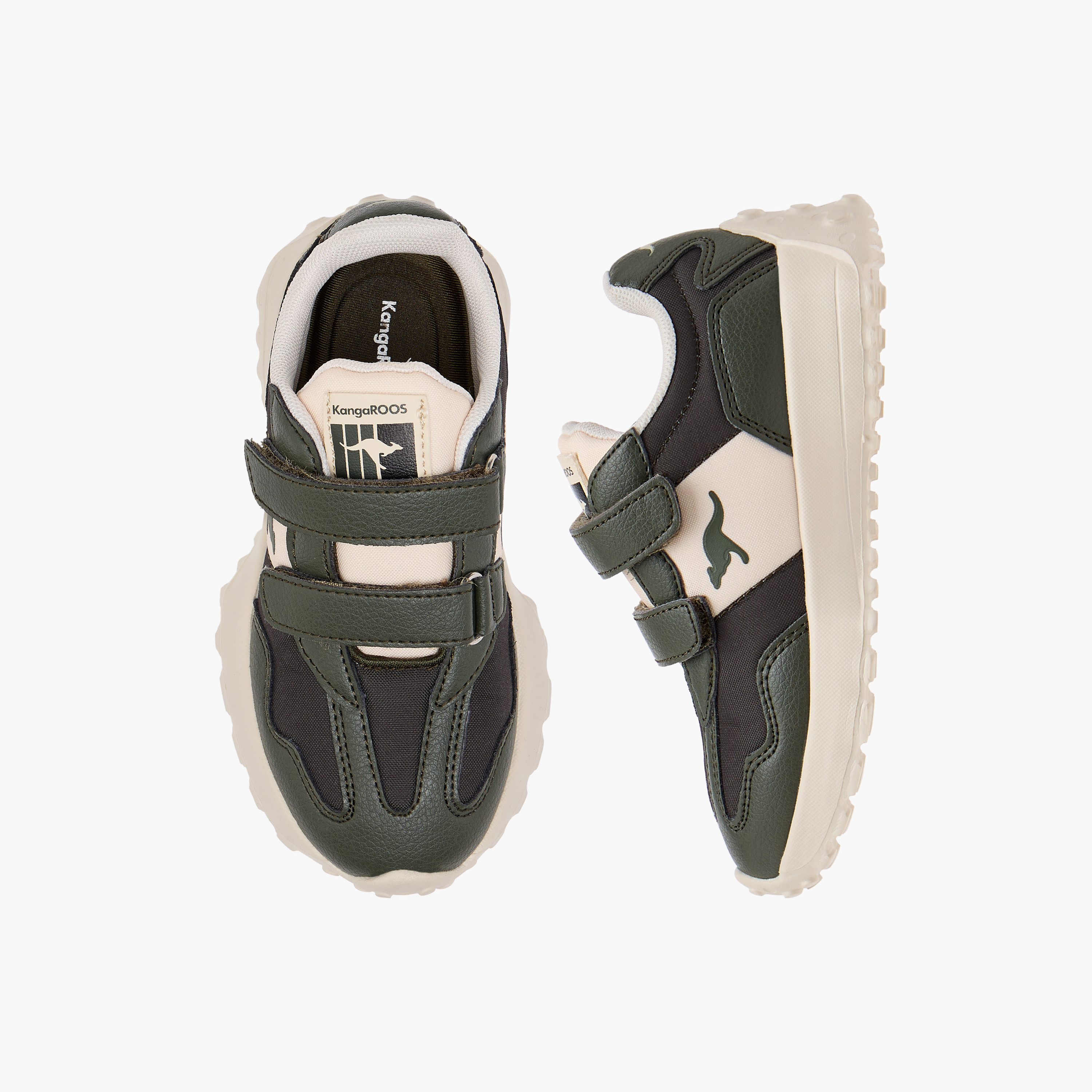 KangaROOS Boys' Panelled Sneakers with Hook and Loop Closure-boys-shoes-sneakers-image-1