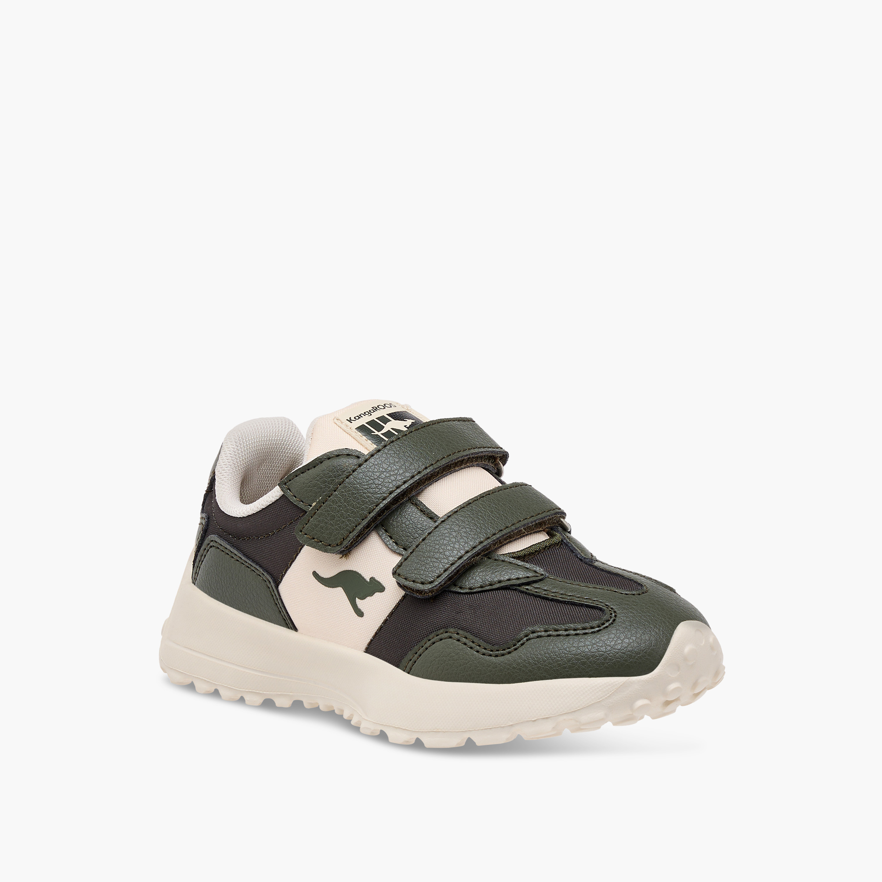 KangaROOS Boys' Panelled Sneakers with Hook and Loop Closure-boys-shoes-sneakers-image-2