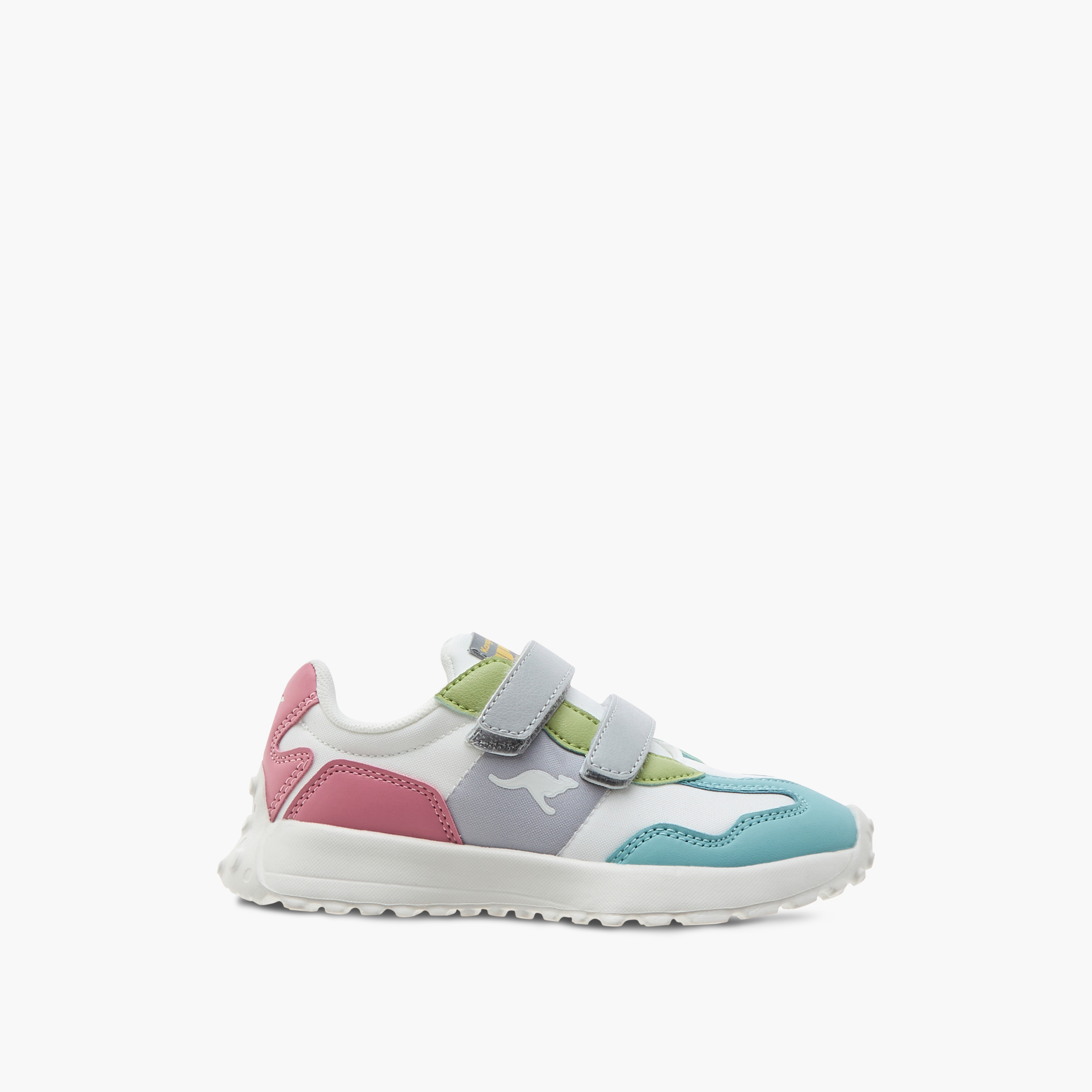 KangaROOS Girl's Colourblock Sneakers with Hook and Loop Closure-girls-shoes-sneakers-image-3