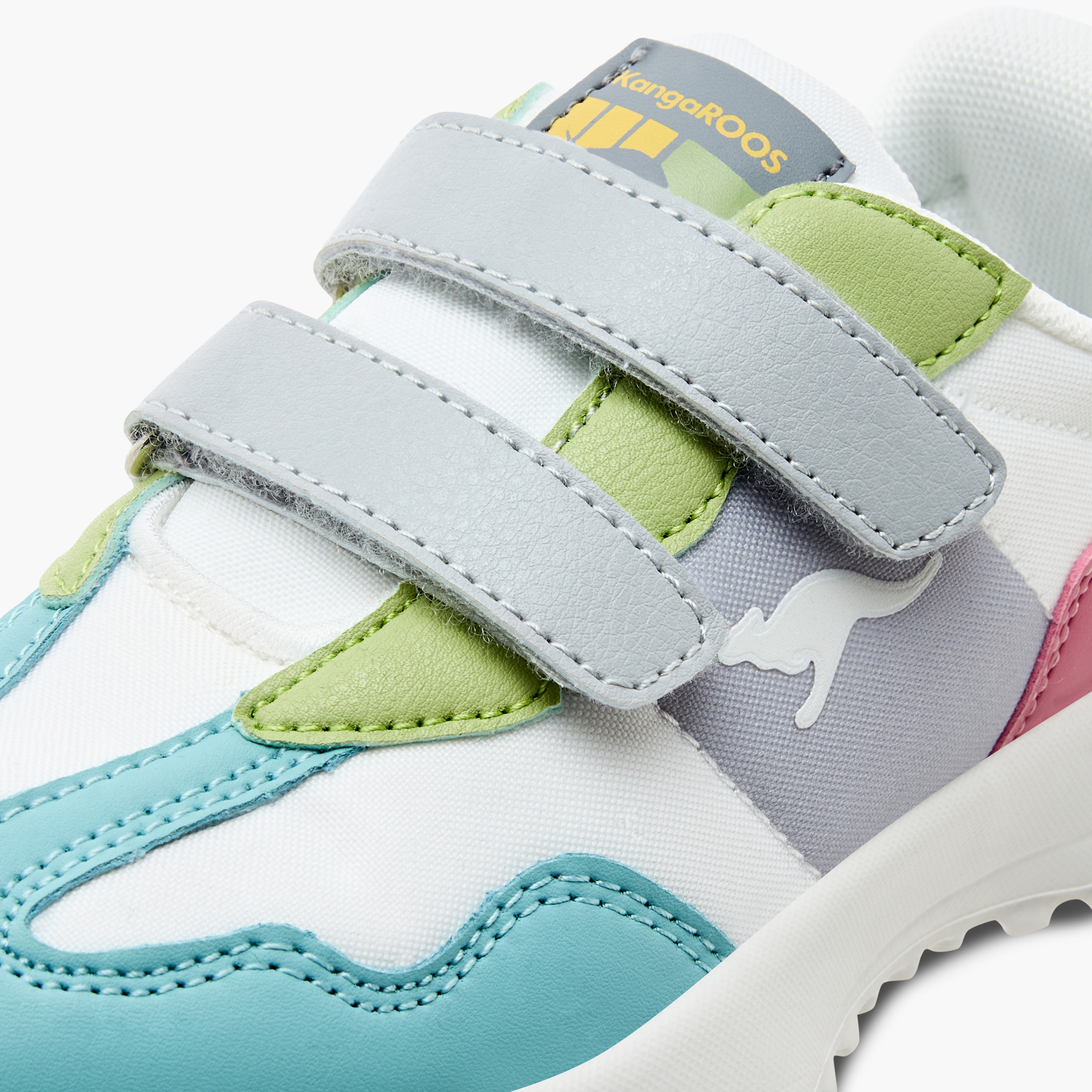 KangaROOS Girl's Colourblock Sneakers with Hook and Loop Closure-girls-shoes-sneakers-image-4