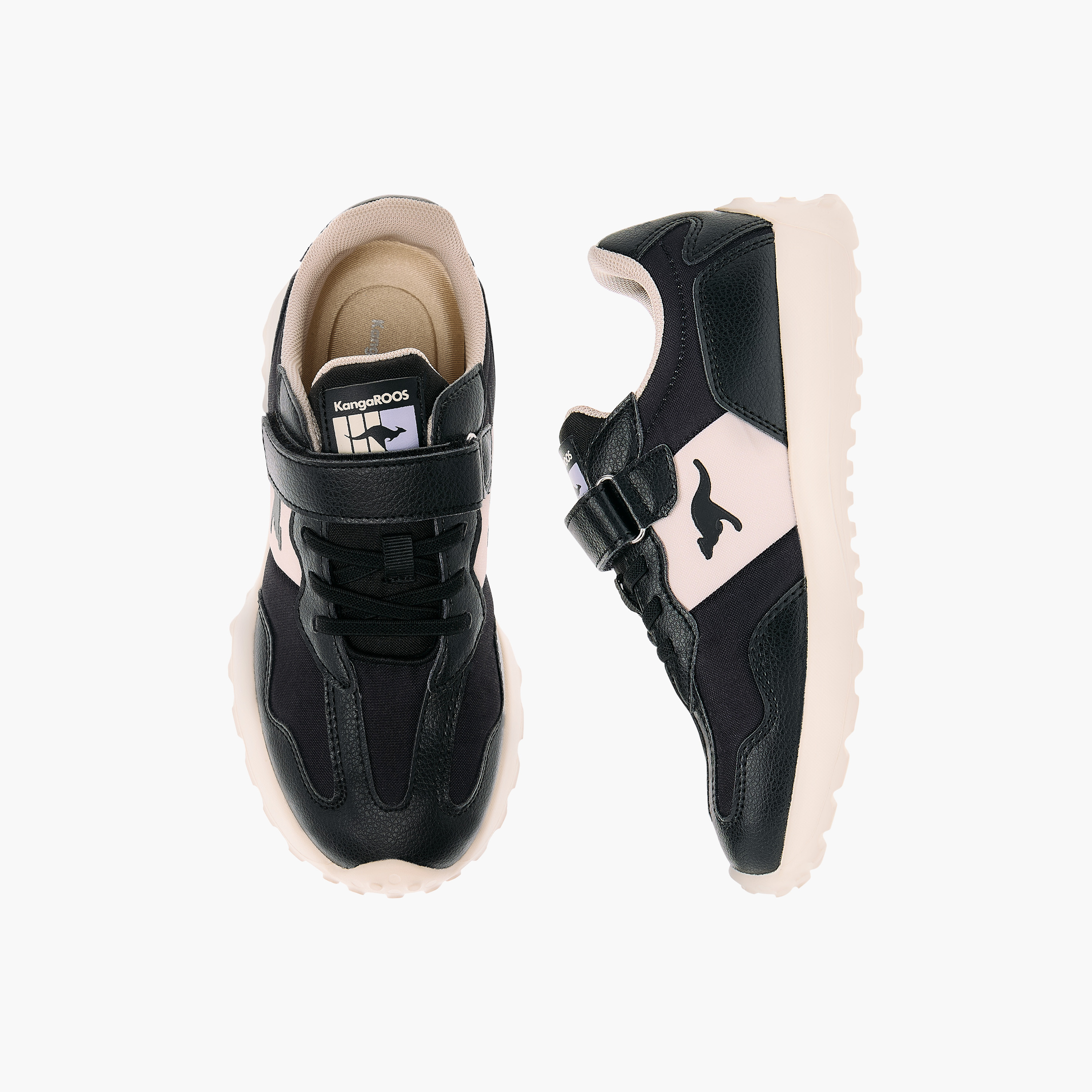 KangaROOS Girls' Panelled Sports Shoes with Hook and Loop Closure-girls-shoes-sneakers-image-6