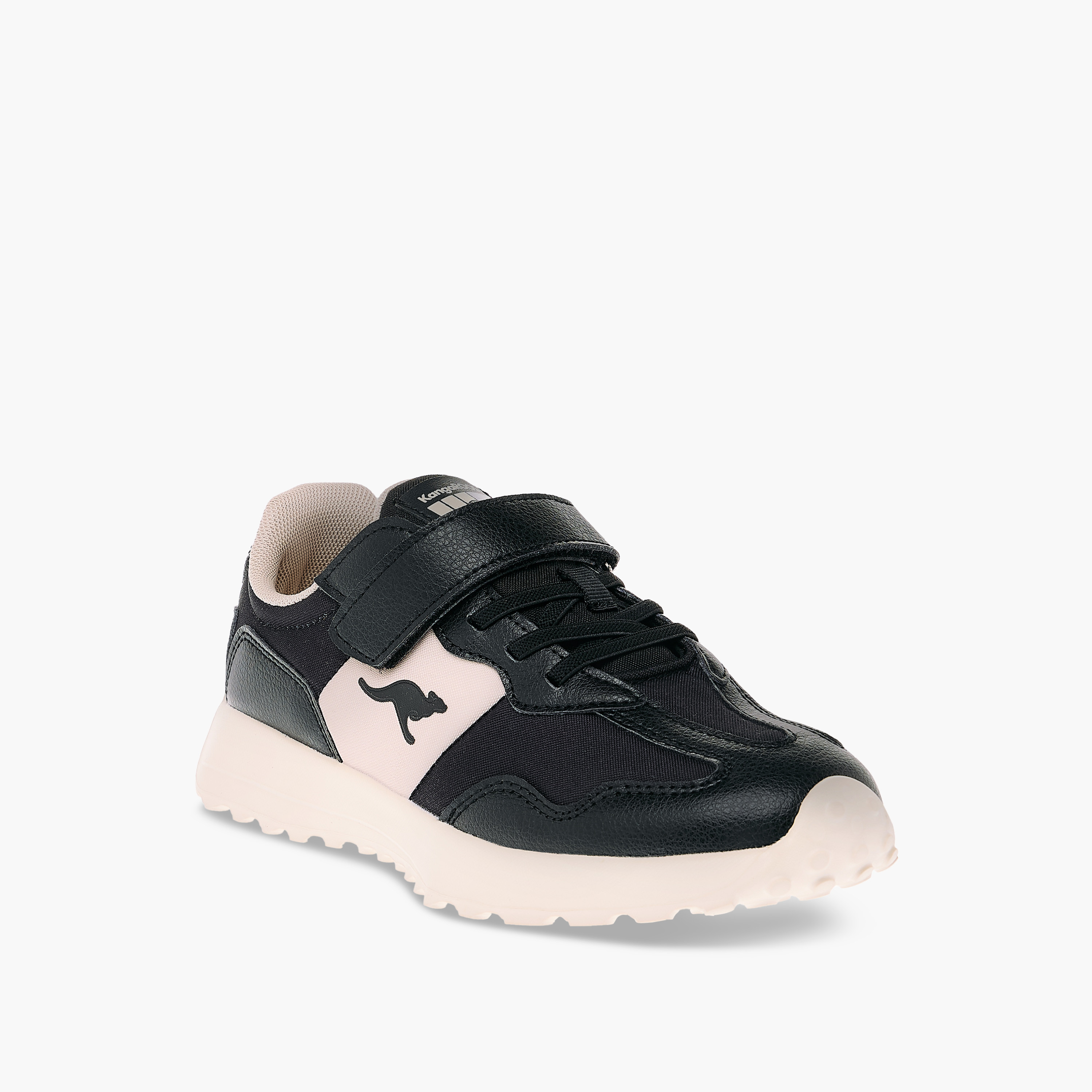 KangaROOS Girls' Panelled Sports Shoes with Hook and Loop Closure-girls-shoes-sneakers-image-3