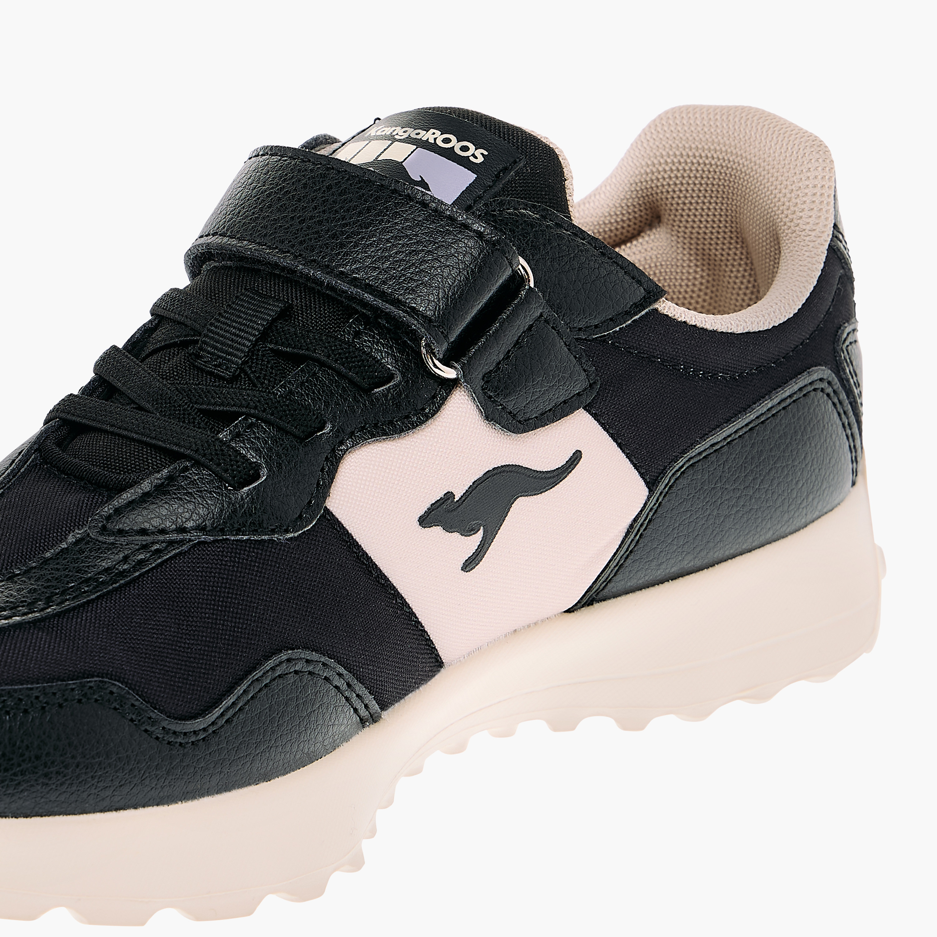 KangaROOS Girls' Panelled Sports Shoes with Hook and Loop Closure-girls-shoes-sneakers-image-4