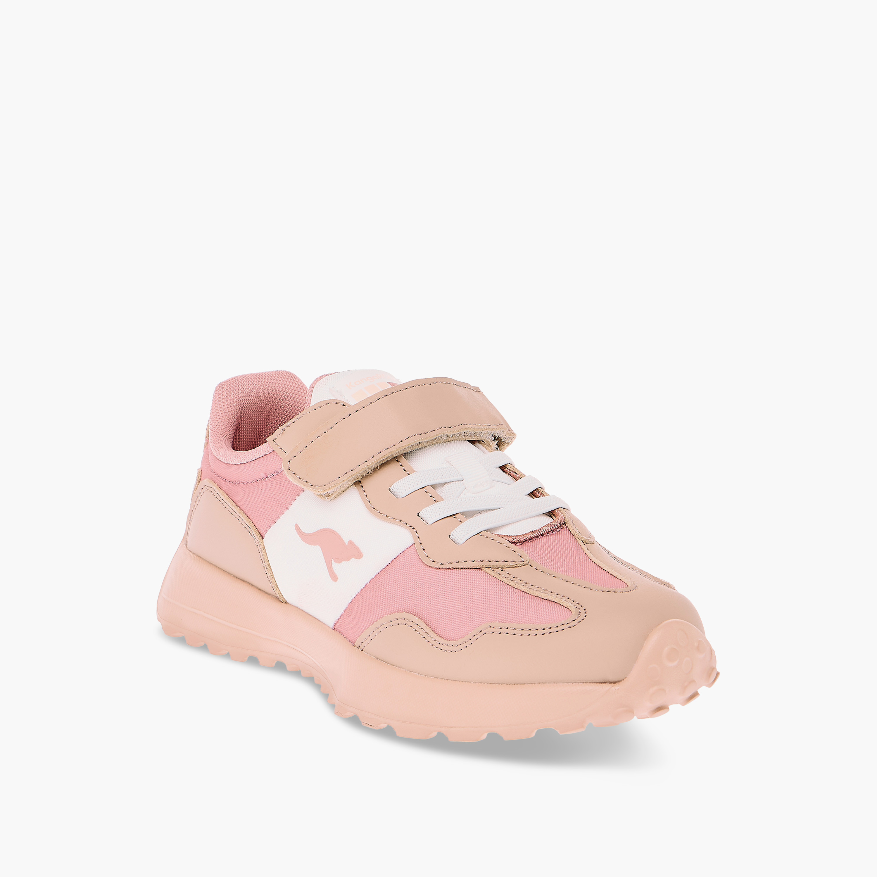 KangaROOS Girls' Panelled Sports Shoes with Hook and Loop Closure-girls-shoes-sneakers-image-2