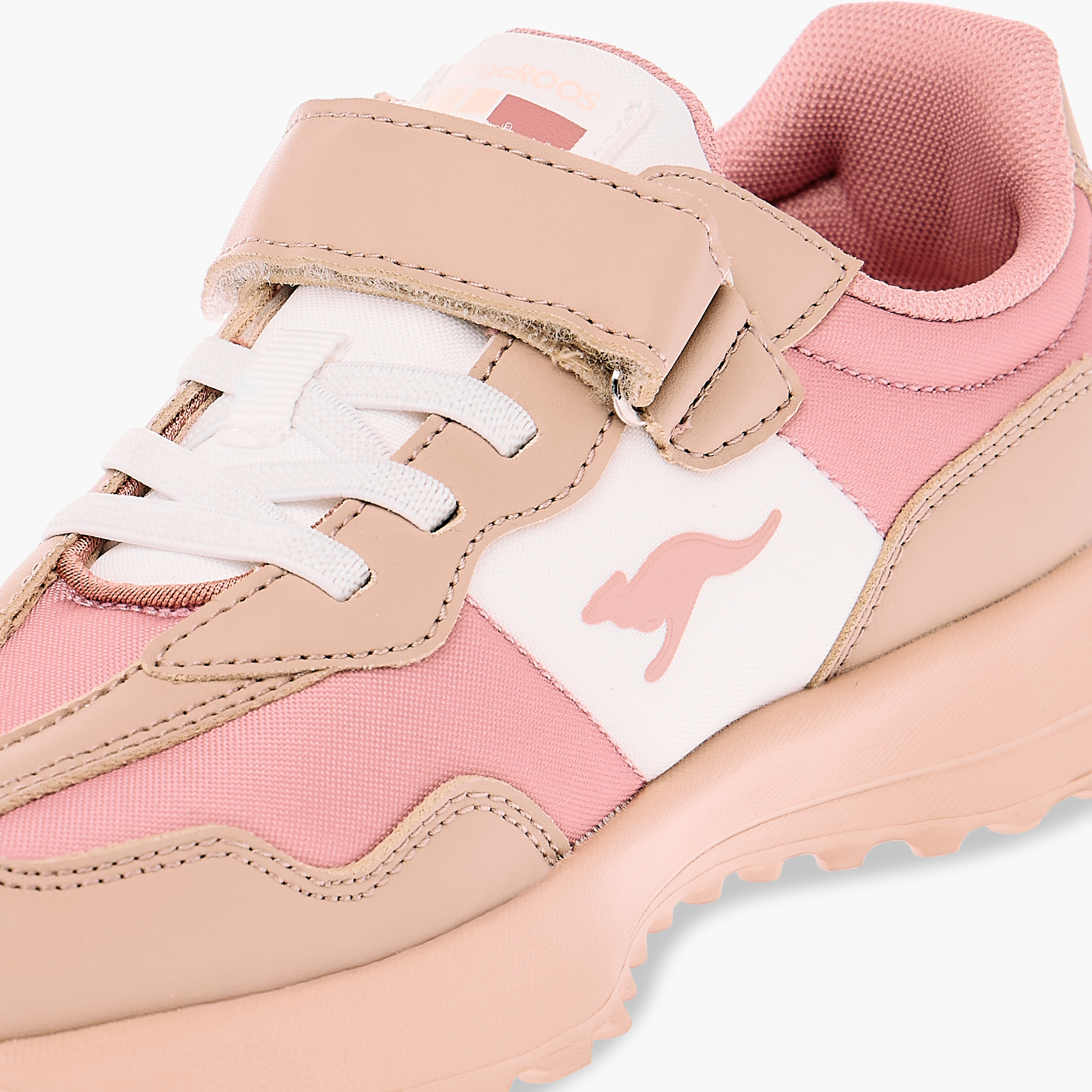 KangaROOS Girls' Panelled Sports Shoes with Hook and Loop Closure-girls-shoes-sneakers-image-4