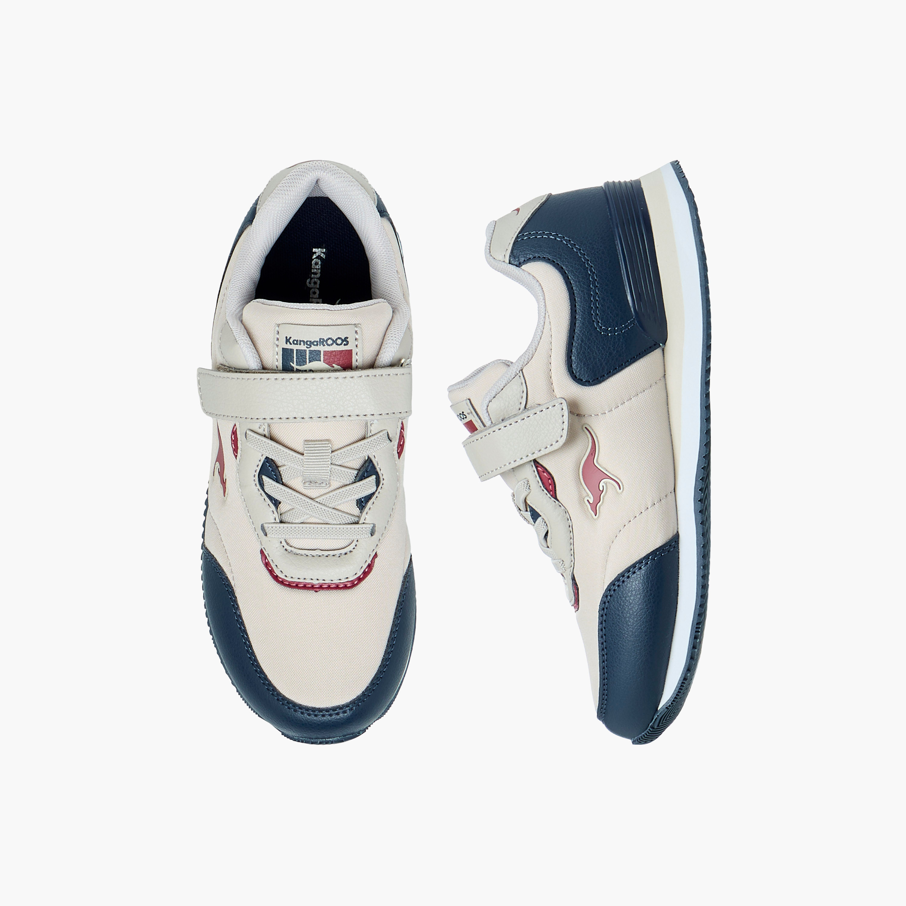 KangaROOS Boys' Colourblock Sports Shoes with Hook and Loop Closure-sports-boys-shoes-image-1
